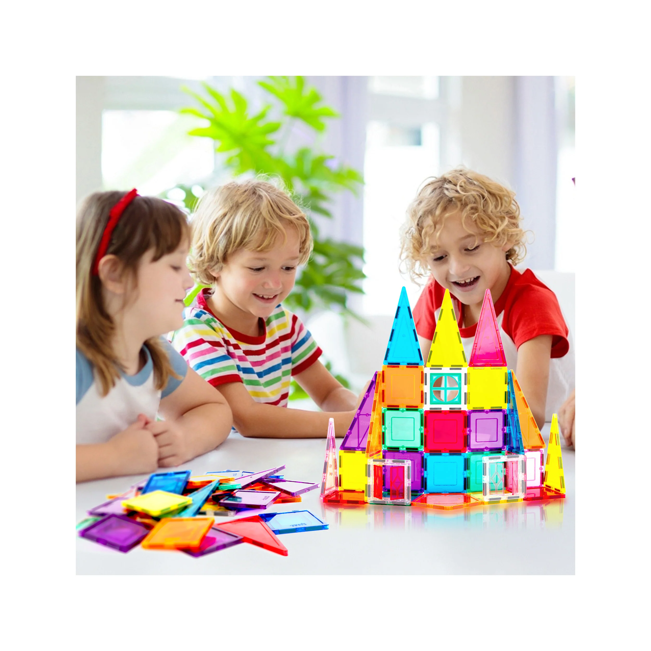 PicassoTiles Magnetic Tiles Rocket Ship Set (36 Pieces) - Image 2