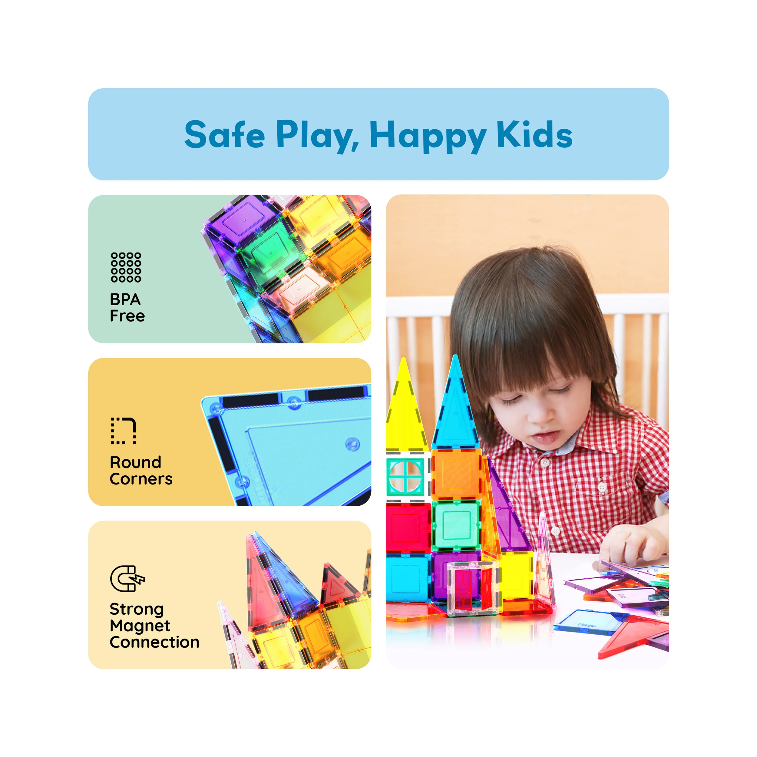 PicassoTiles Magnetic Tiles Rocket Ship Set (36 Pieces) - Image 5