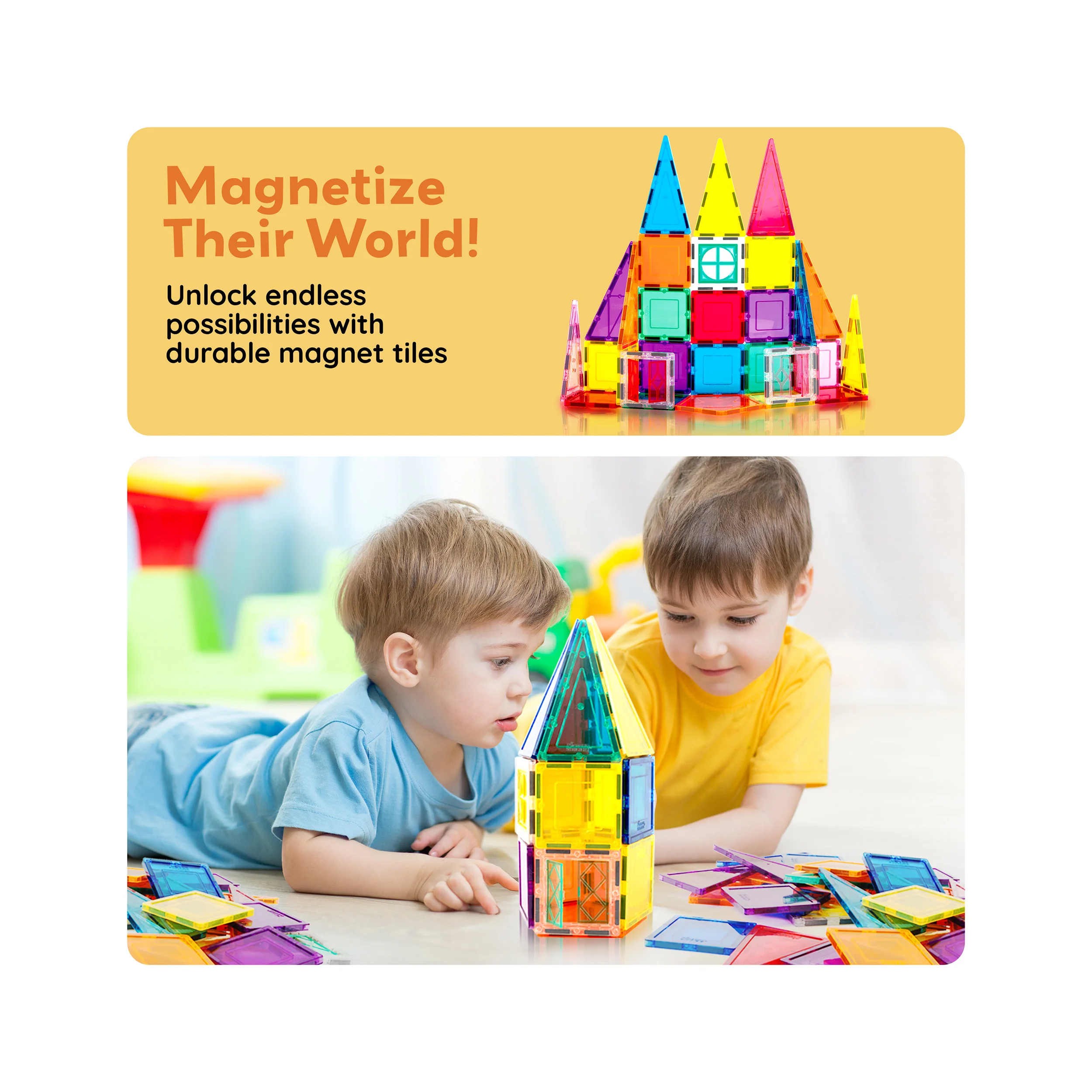 PicassoTiles Magnetic Tiles Rocket Ship Set (36 Pieces) - Image 6