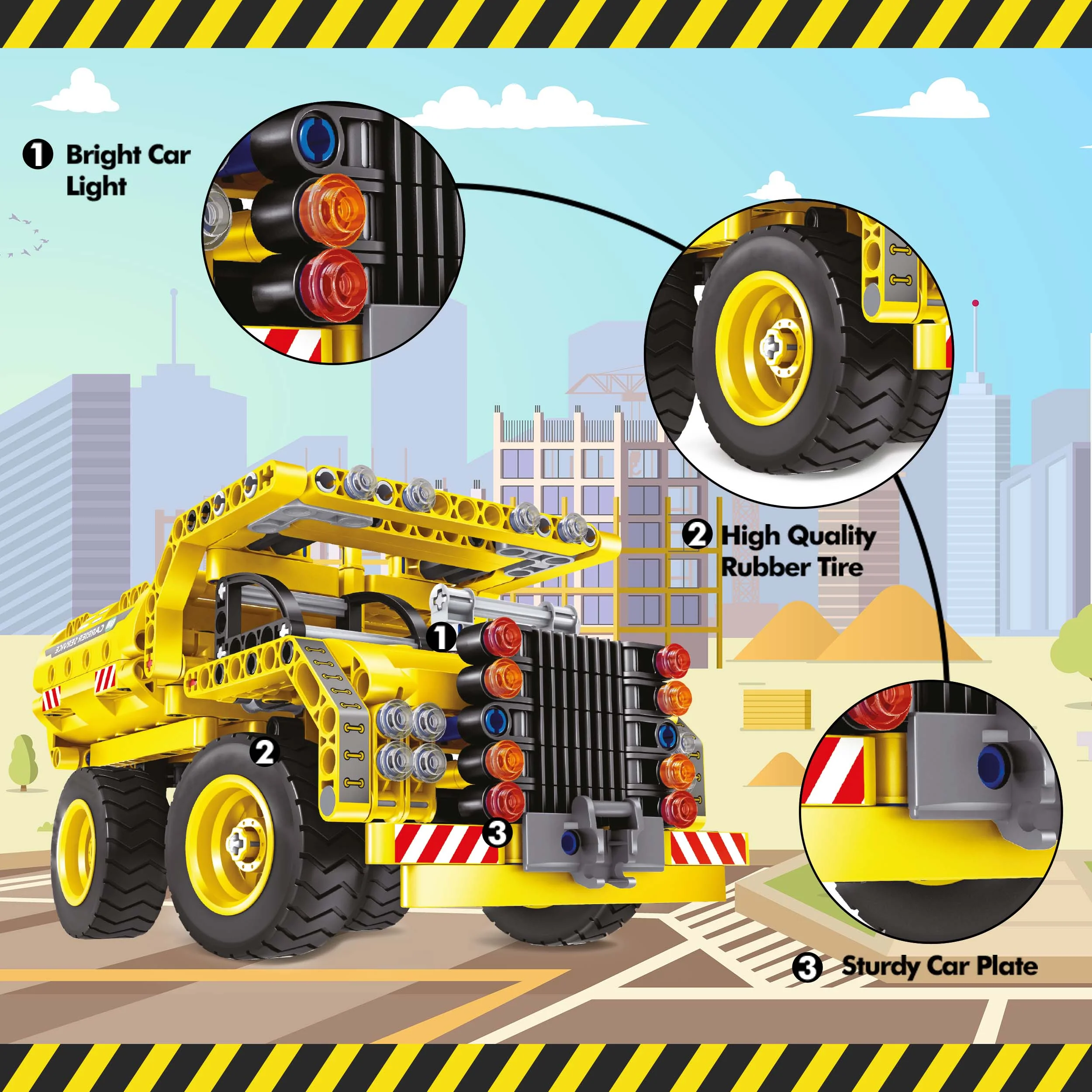 361 Piece 2-In-1 Flying Propeller Airplane & Dump Truck Model Construction Building Brick Block EBM12 - Image 4