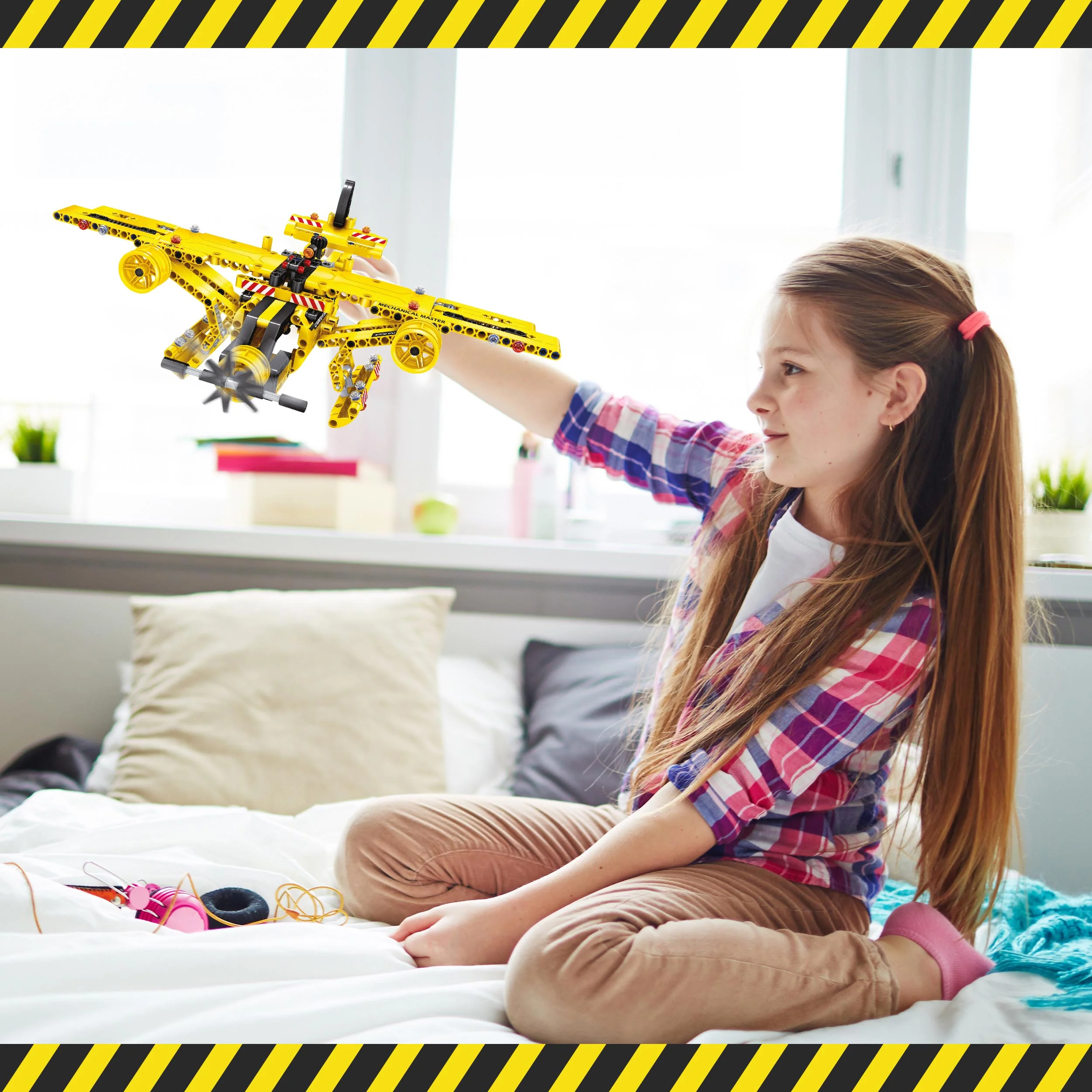 361 Piece 2-In-1 Flying Propeller Airplane & Dump Truck Model Construction Building Brick Block EBM12 - Image 5