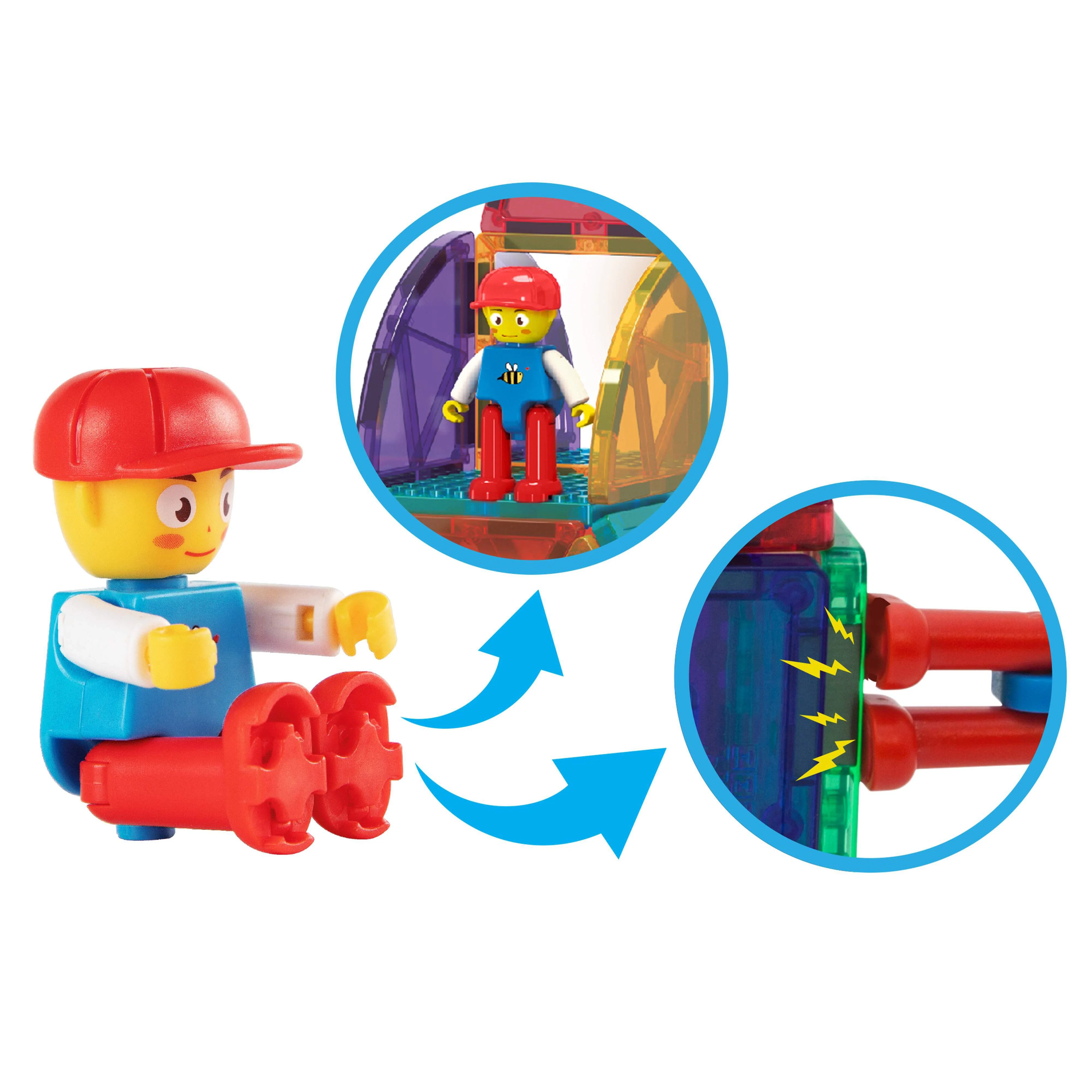 PicassoTiles 2 Action Figures with Transformable Car to Truck - Image 3