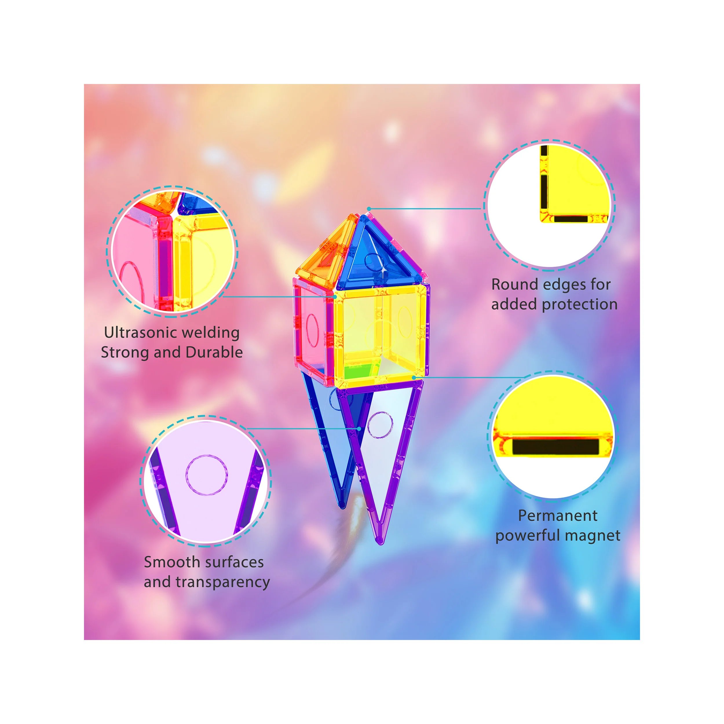 EverPlay 12pc Magnetic Tile Blocks - Image 4