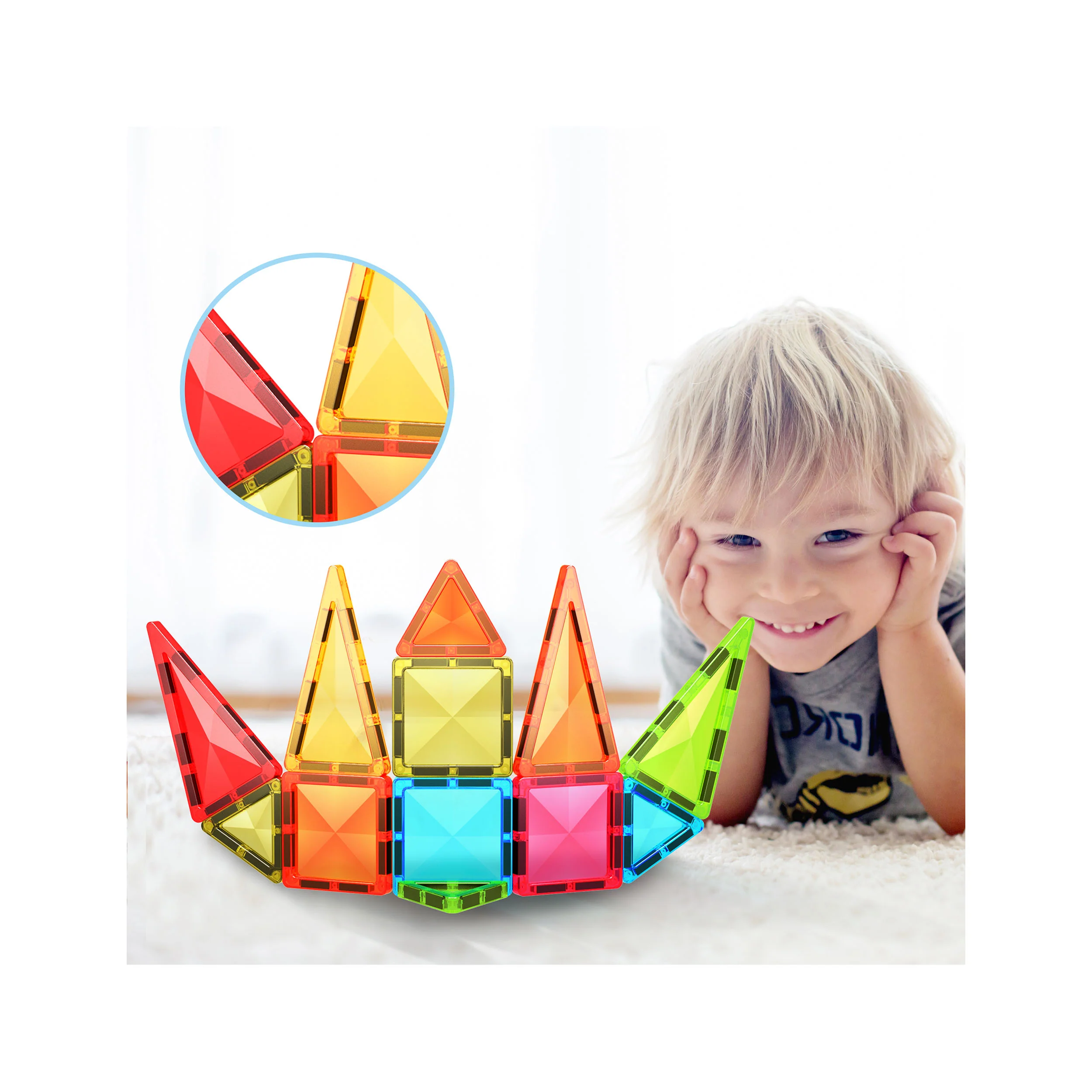 EverPlay 24 pcs Travel Size Magnetic Tiles Building Blocks - Image 2