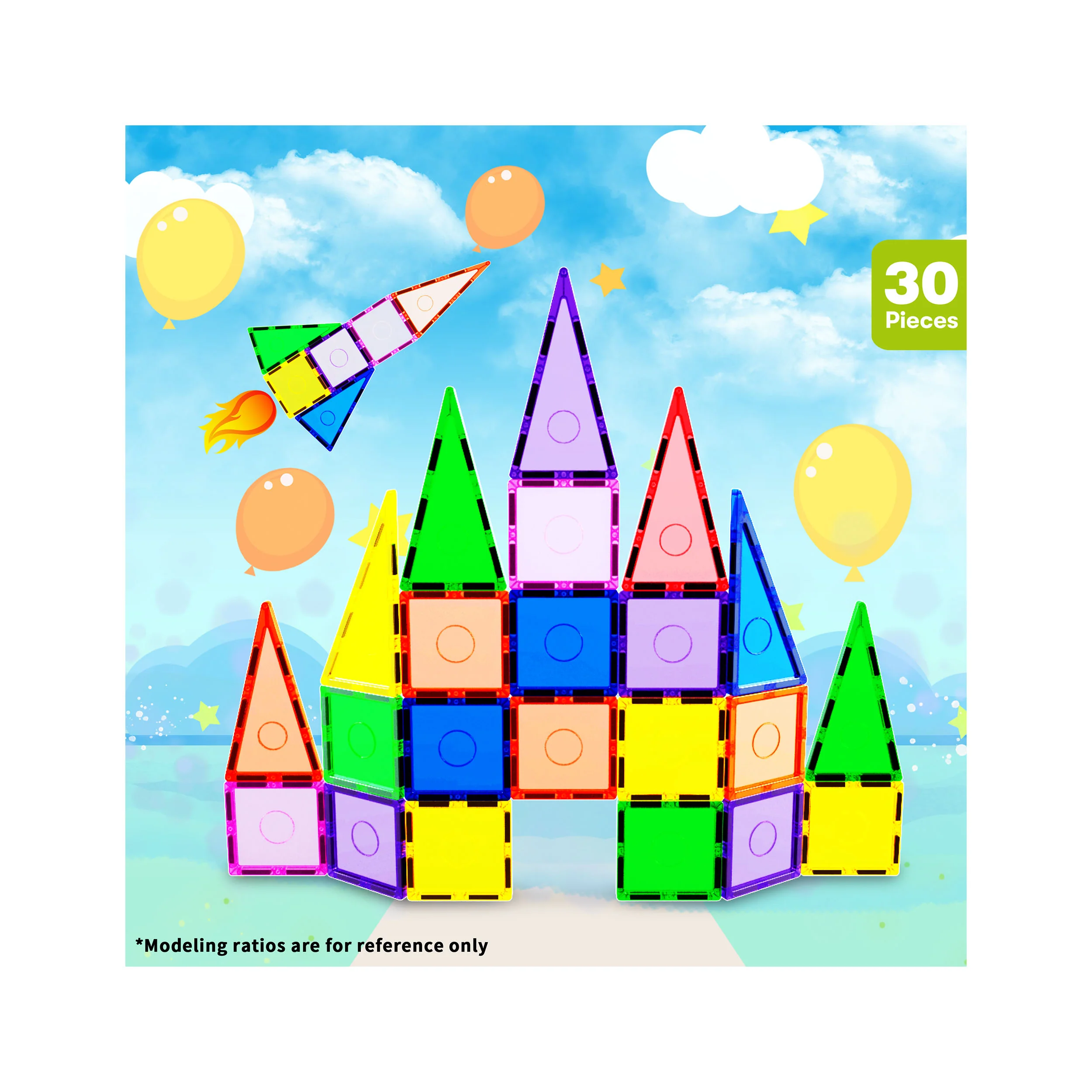 Everplay 30 Piece Magnetic Tile Set - Image 5