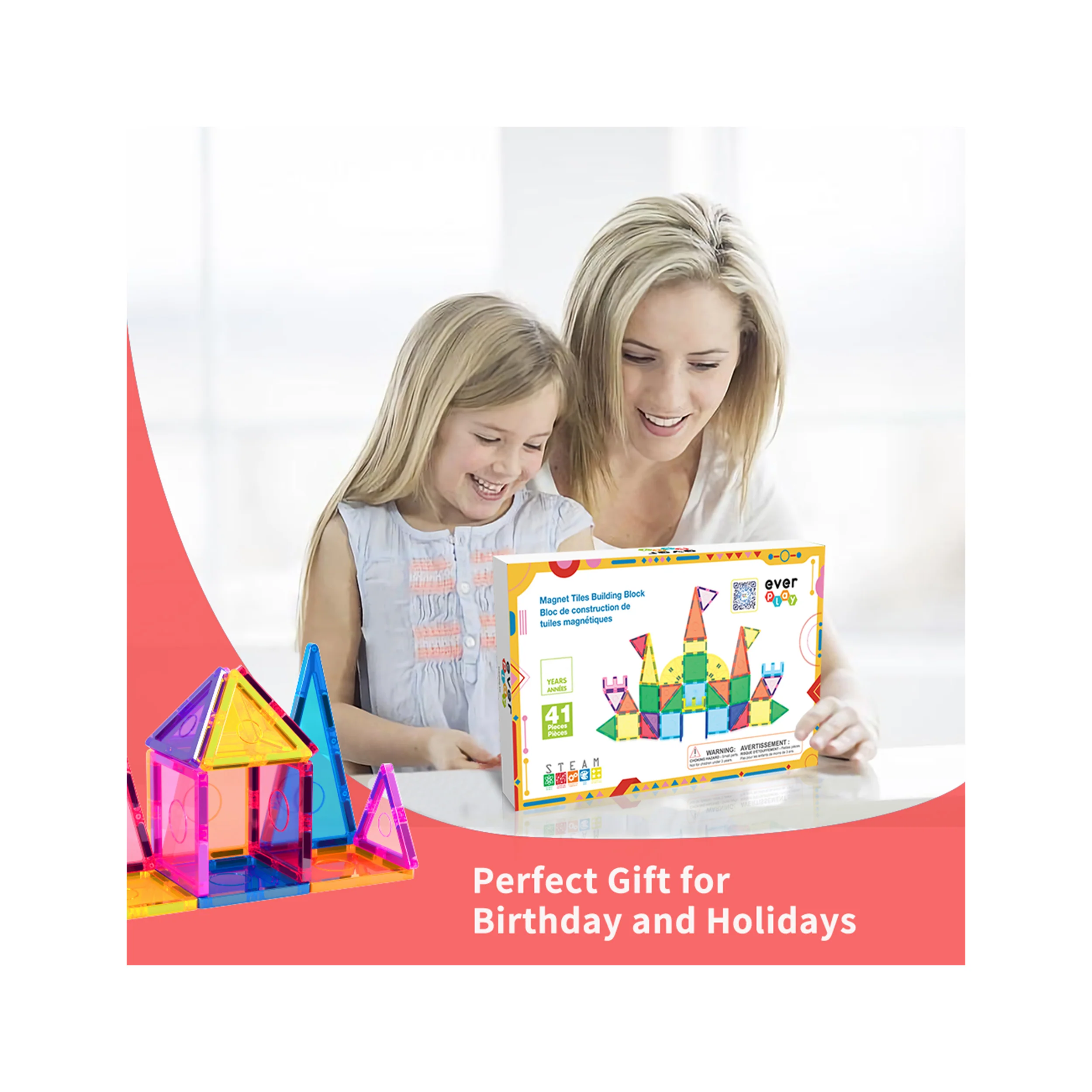 Everplay 41 Piece Magnetic Tile Set - Image 7
