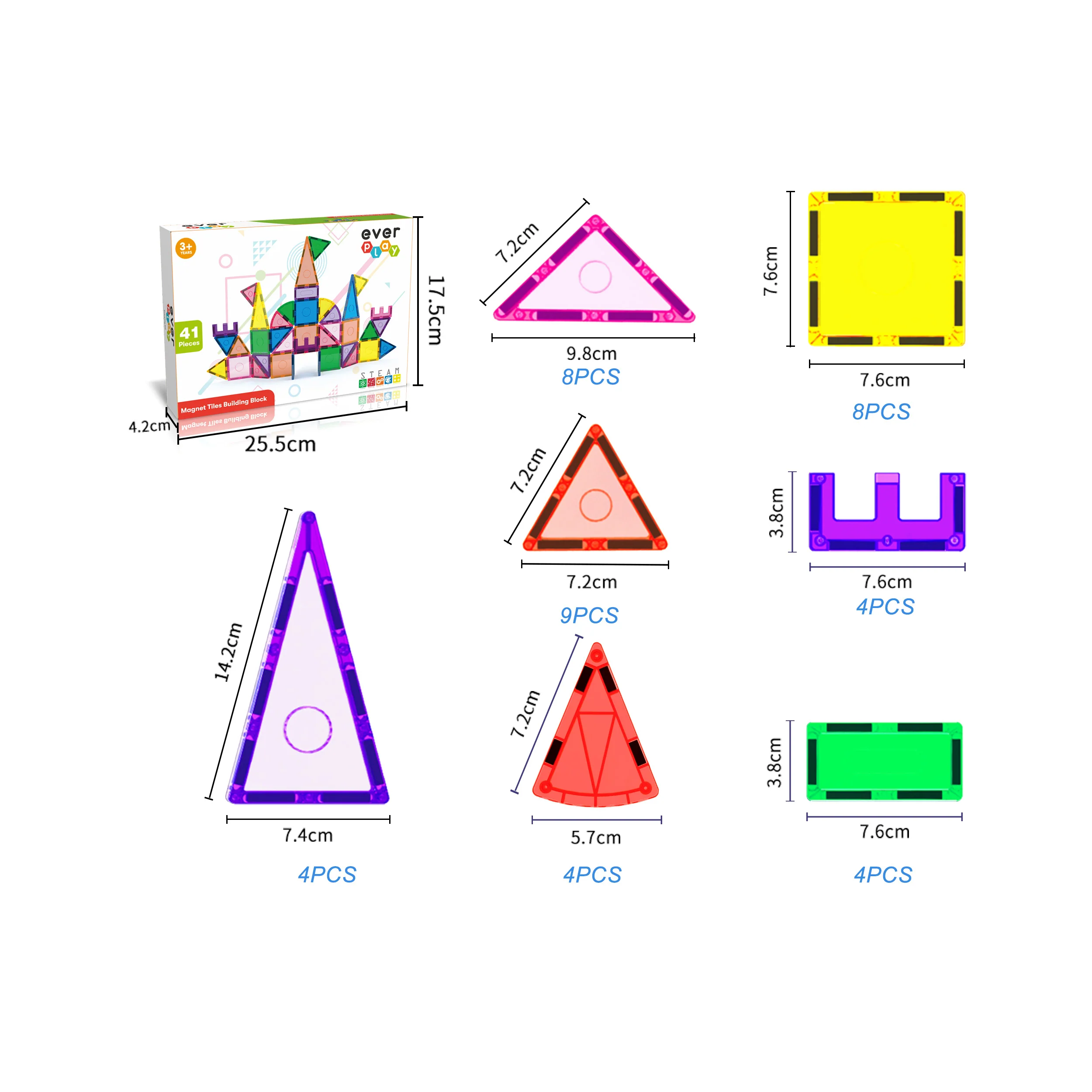 Everplay 41 Piece Magnetic Tile Set - Image 8