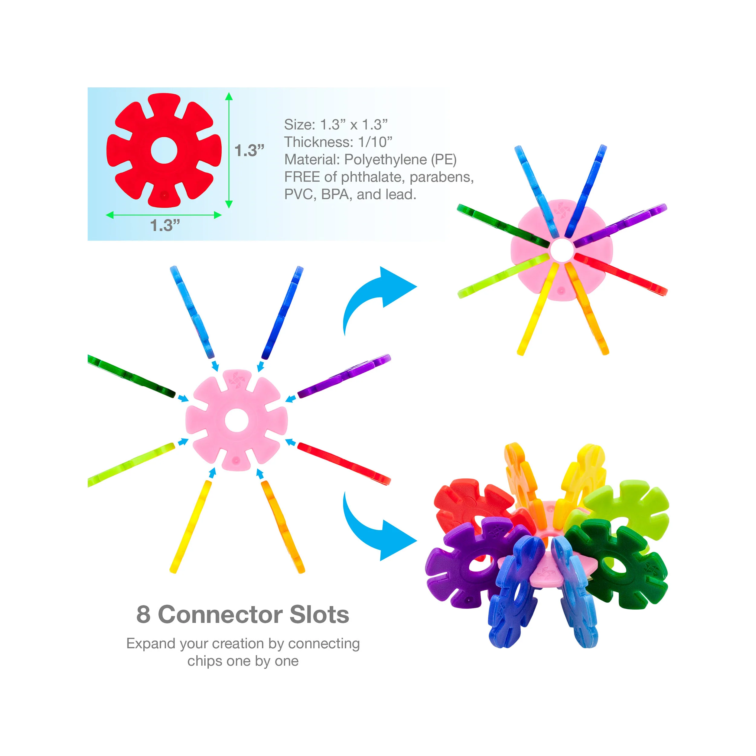 EverPlay 550 Piece Building Construction Toy Interlocking Chips - Image 4