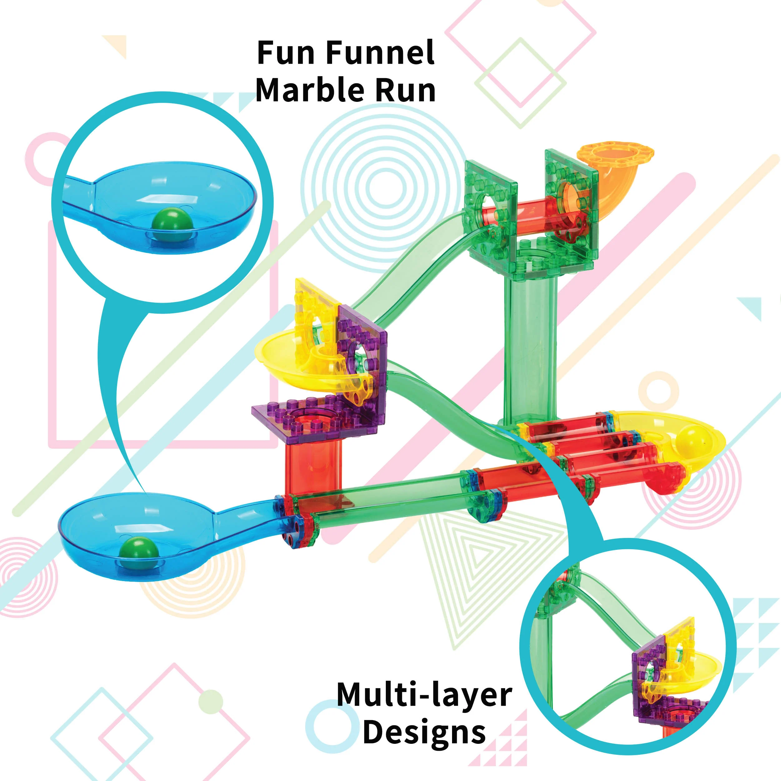 Everplay 60pc Marble Run Magnetic Building Toy Set - Image 2