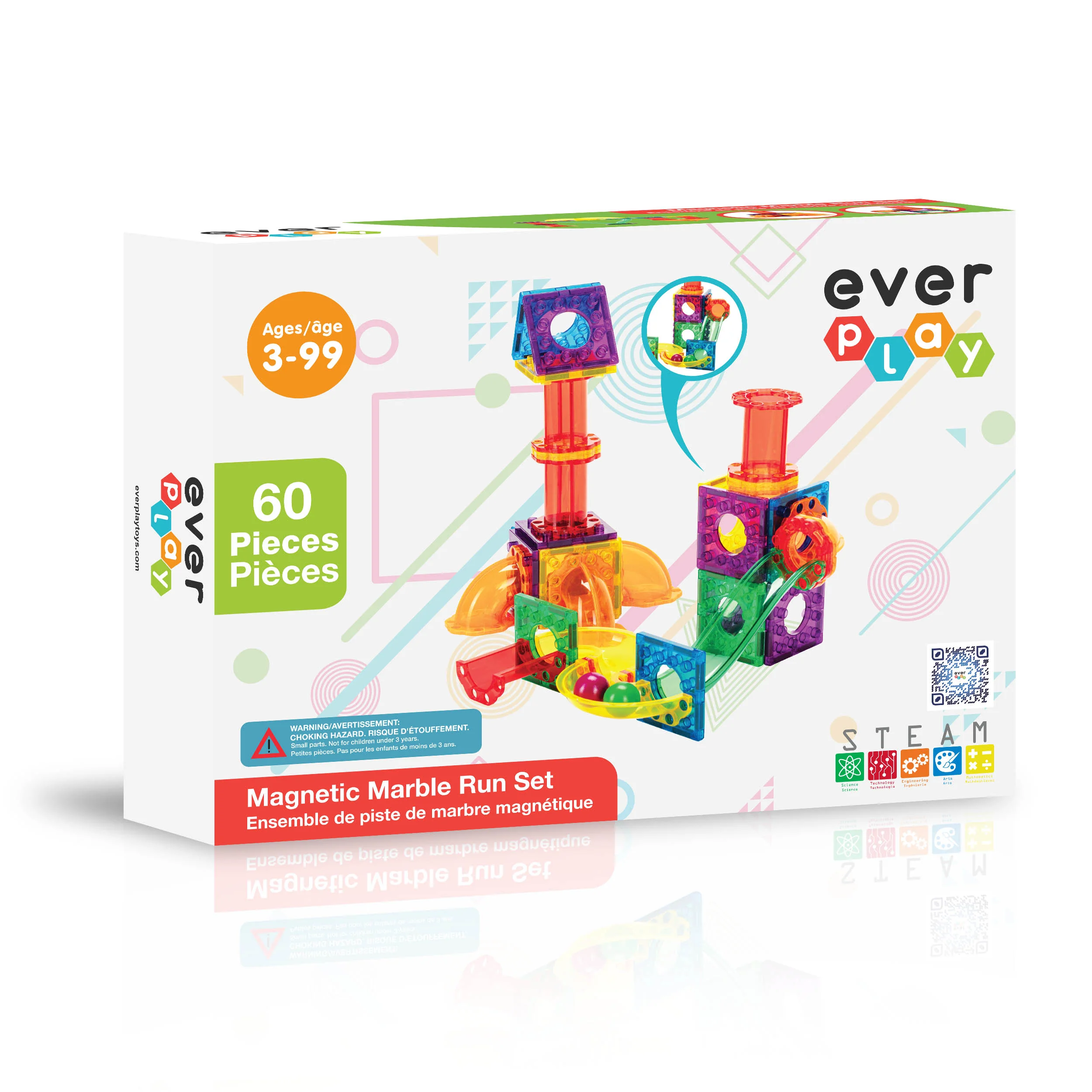 Everplay 60pc Marble Run Magnetic Building Toy Set - Image 3