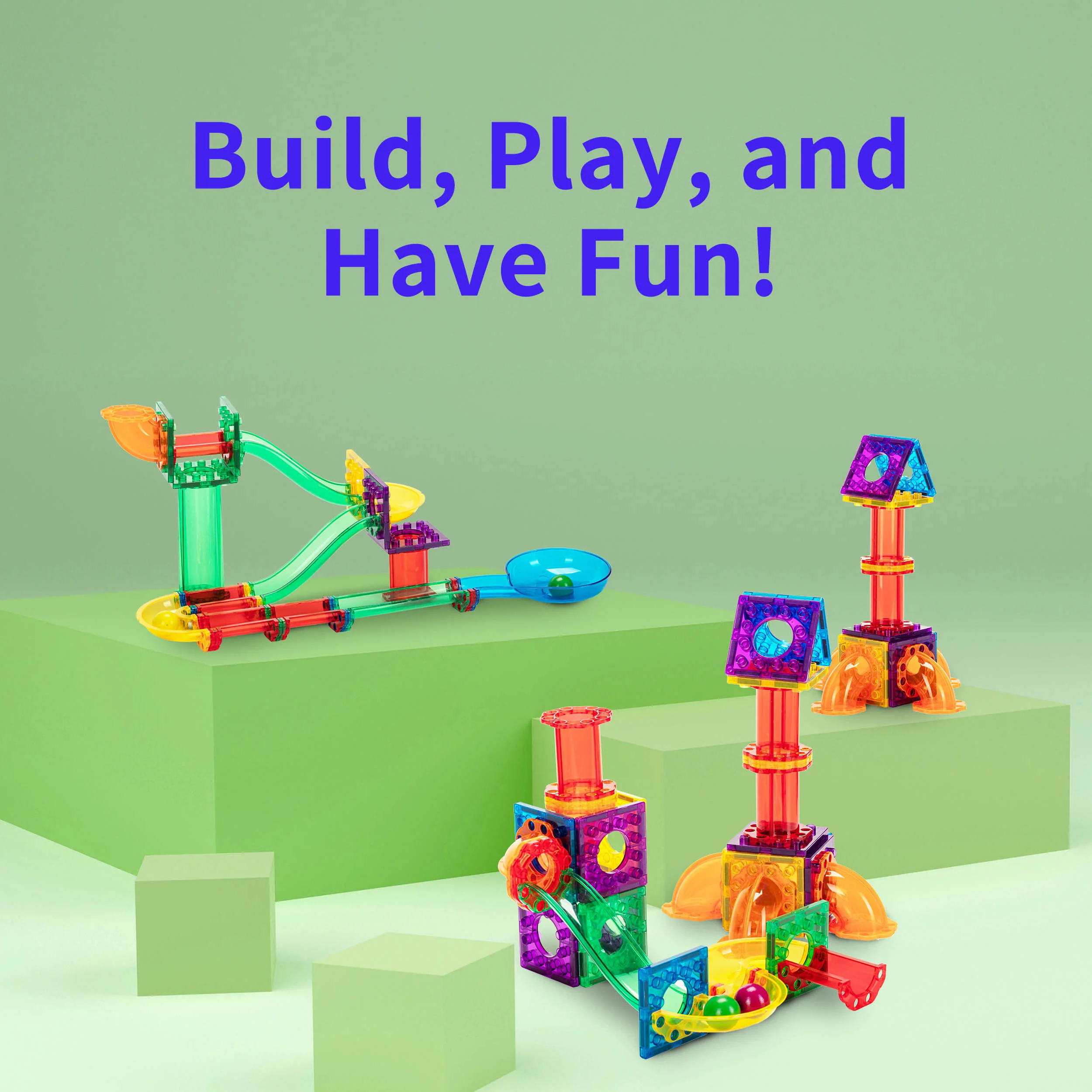 Everplay 60pc Marble Run Magnetic Building Toy Set - Image 7