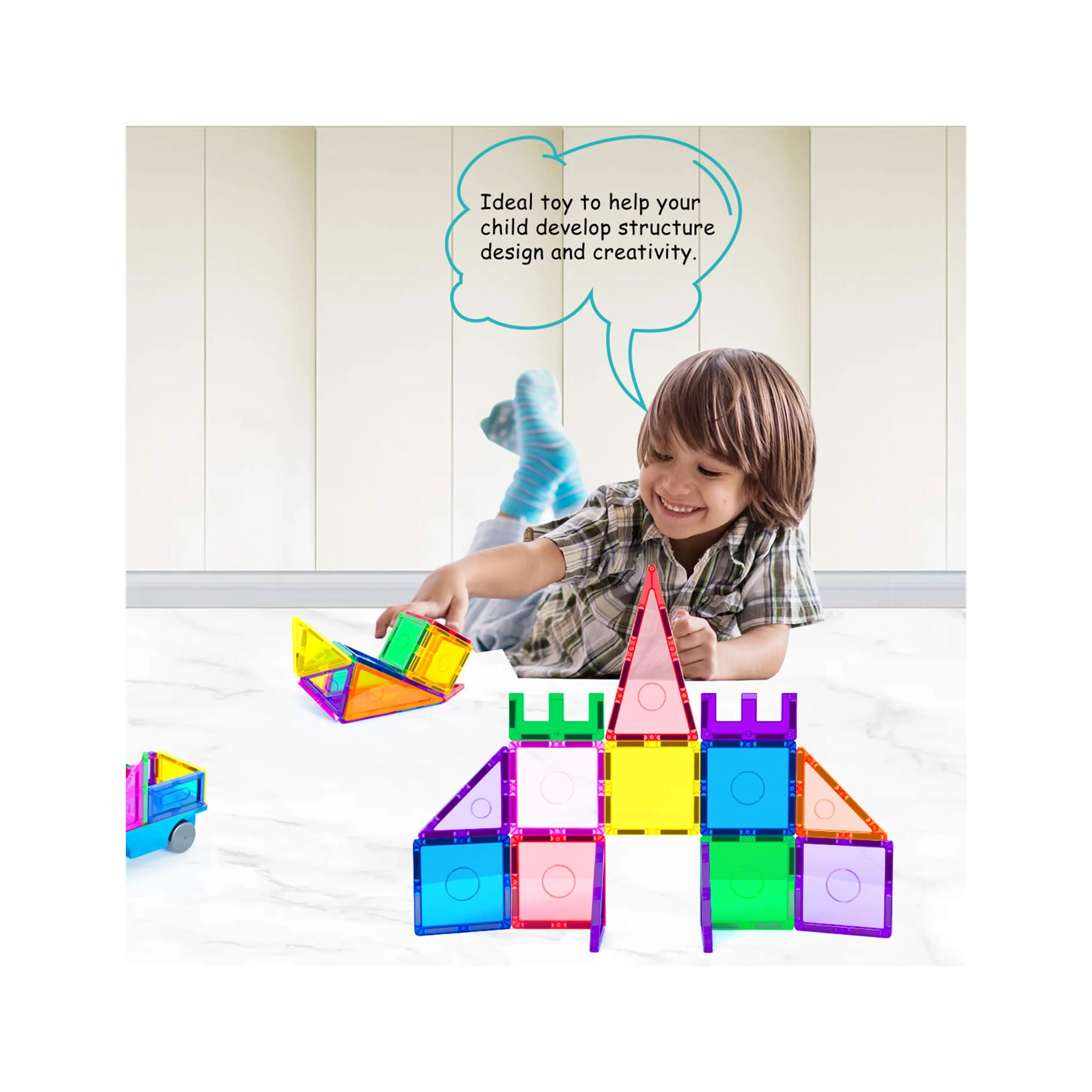 Everplay 66 Piece Magnetic Tile Set - Image 4
