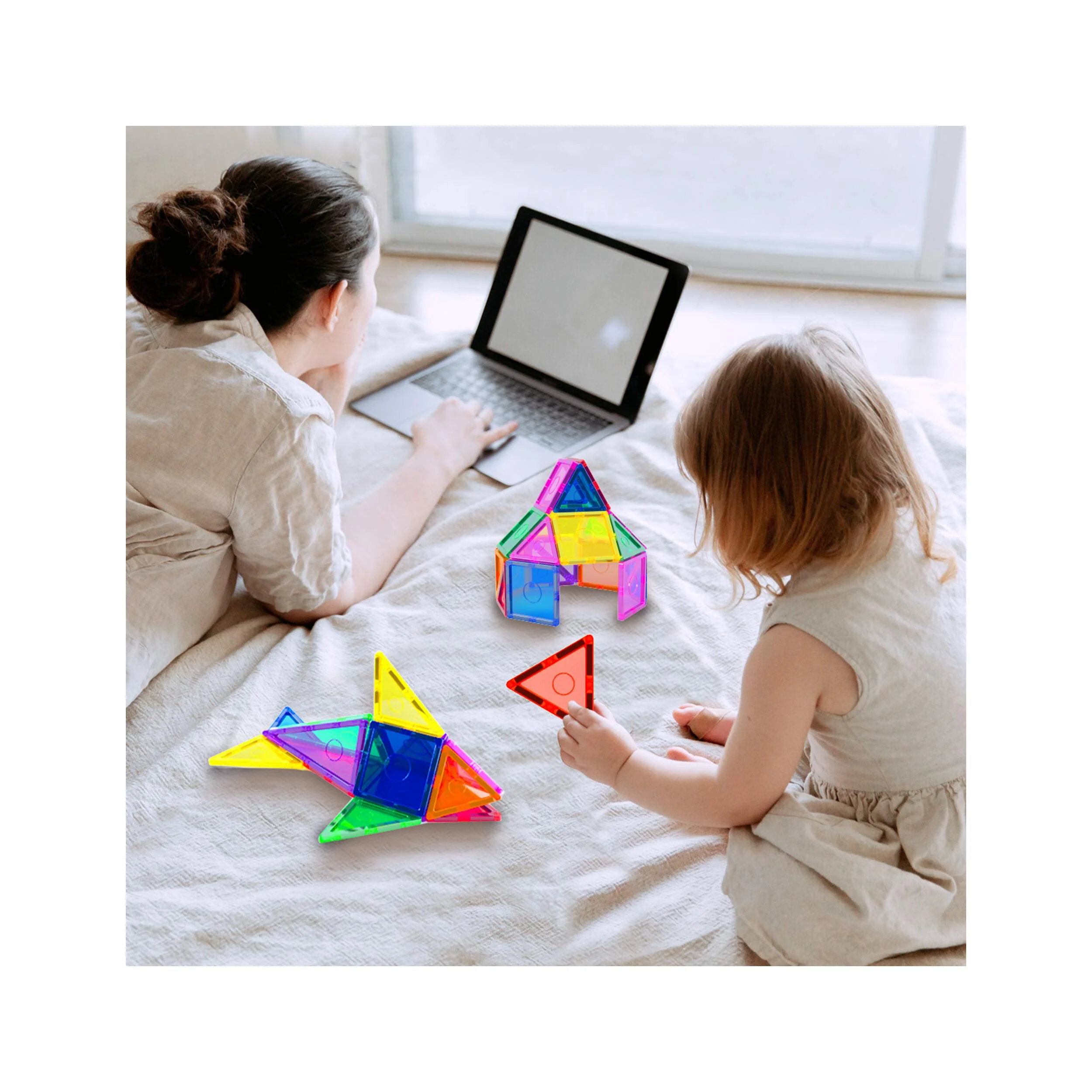 Everplay 66 Piece Magnetic Tile Set - Image 5