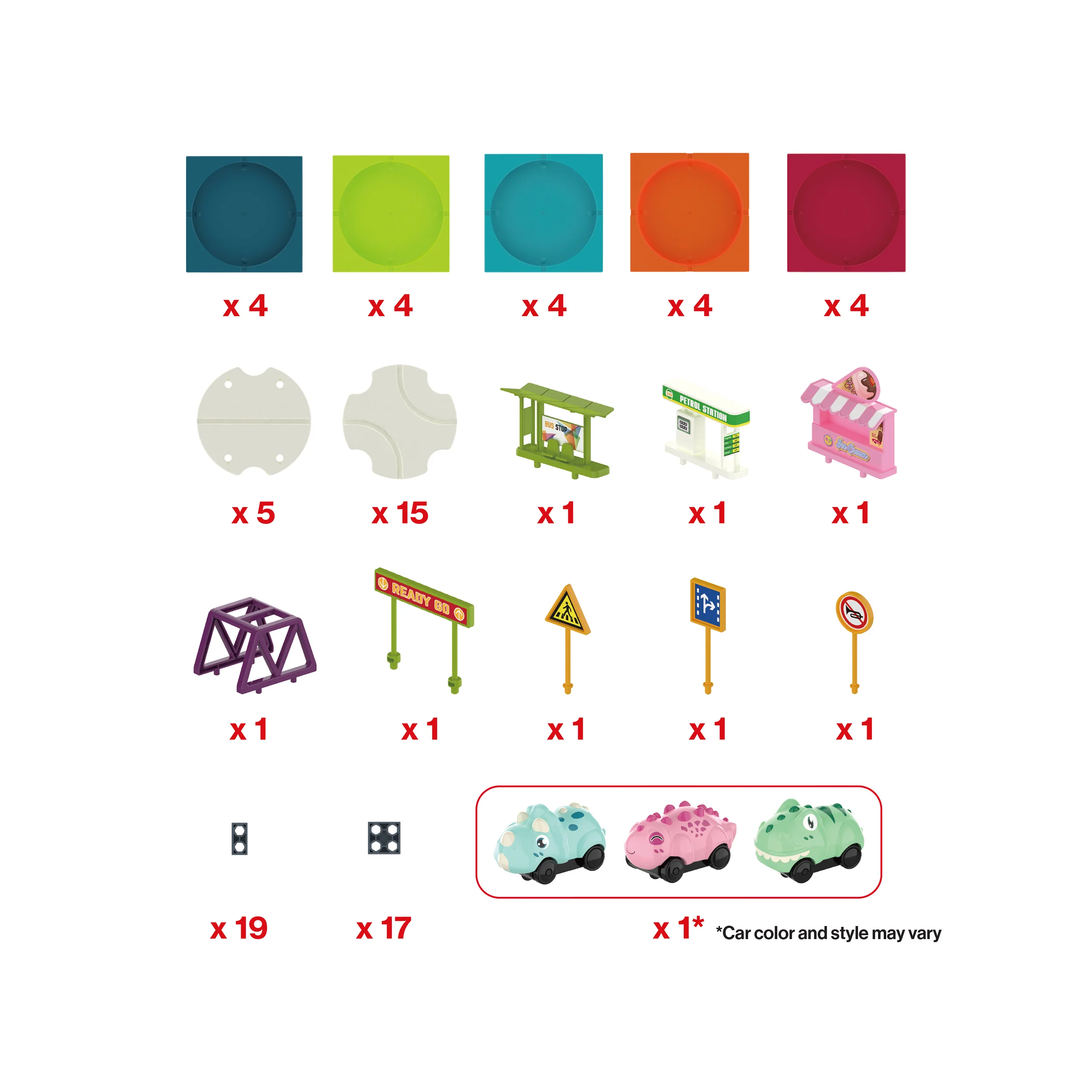 EverPlay 85pc Race Track Reversible Builder Set with Dino Vehicle - Image 6