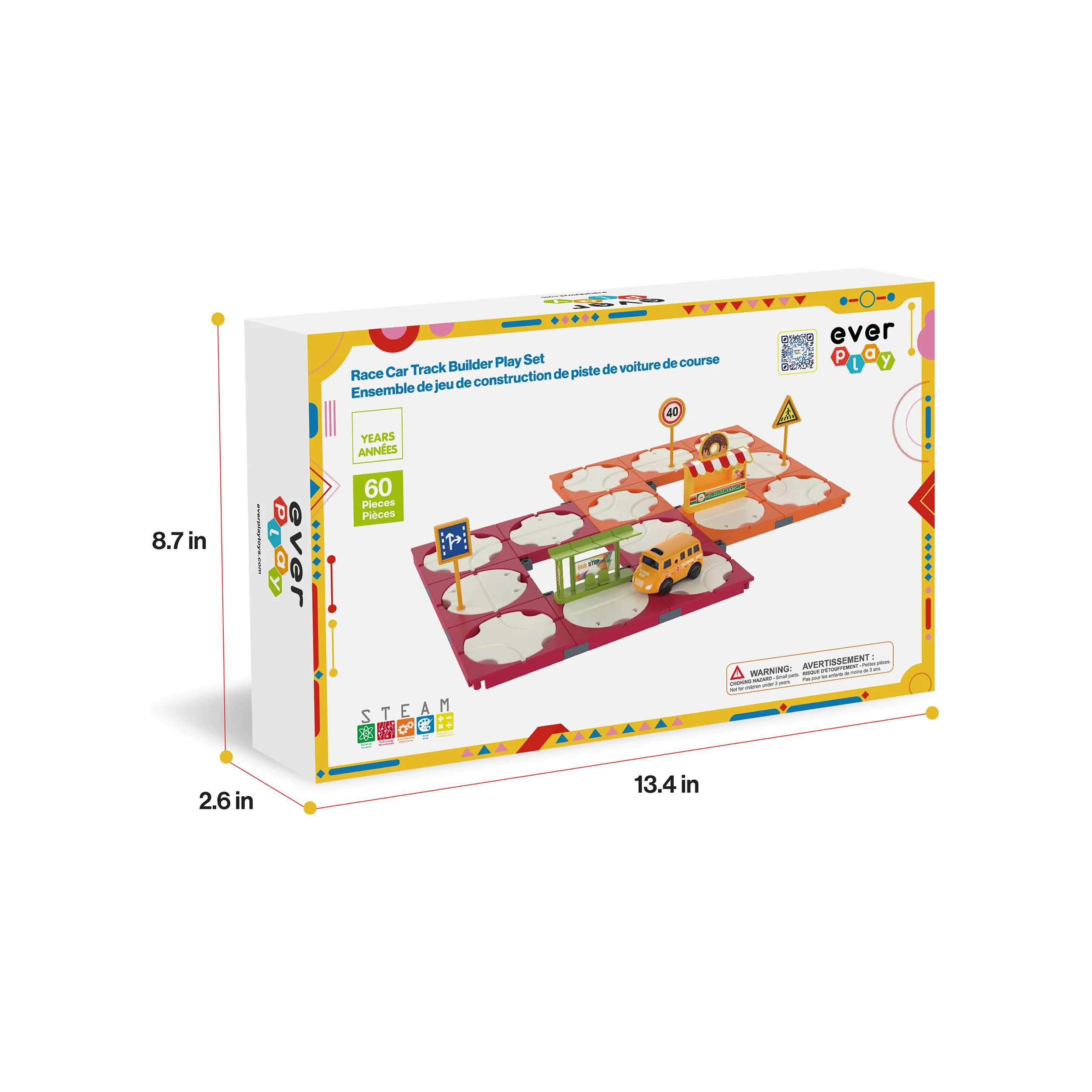 EverPlay 85pc Race Track Reversible Builder Set with Dino Vehicle - Image 7