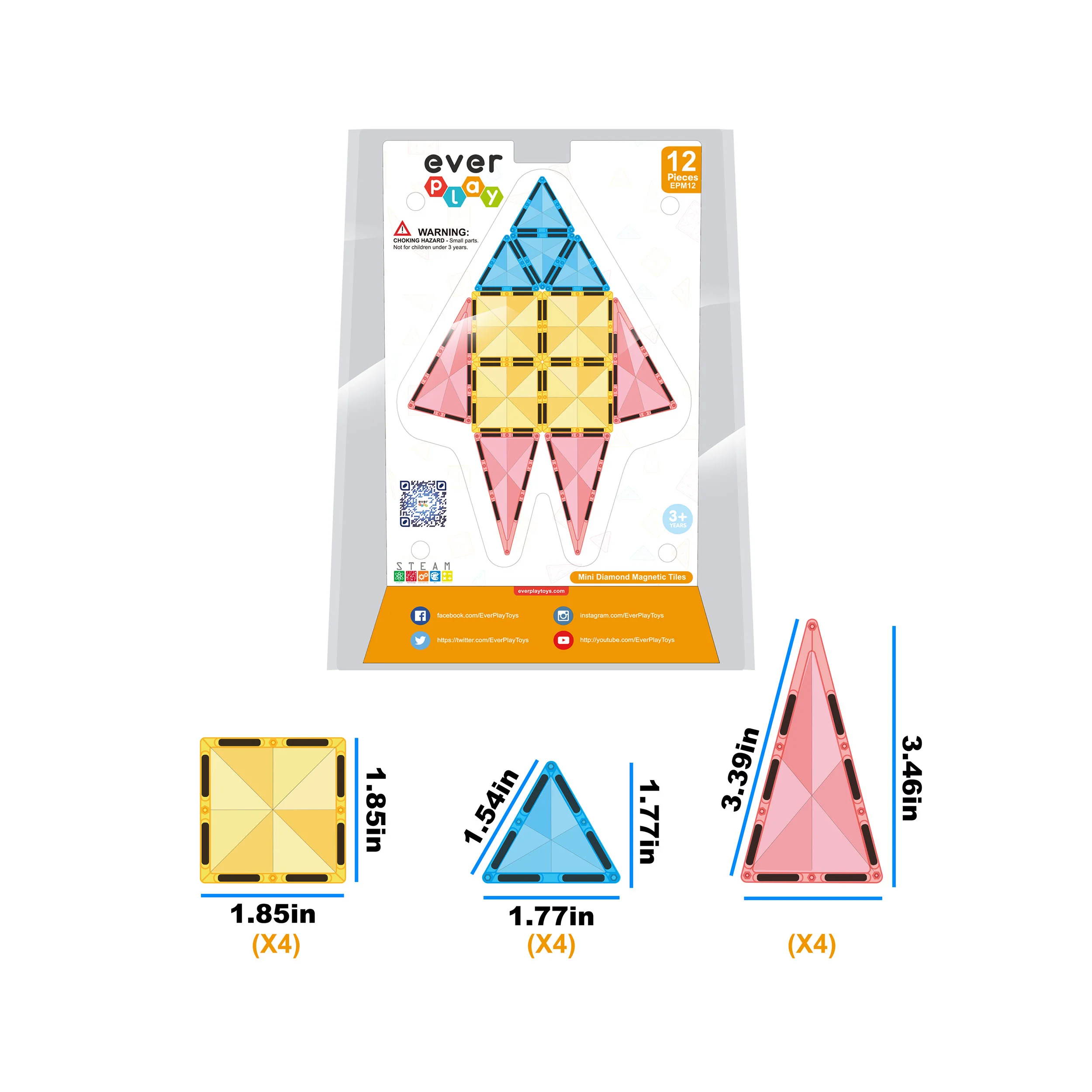 EverPlay 12pc Magnet Tiles Building Block Travel Set - Image 4