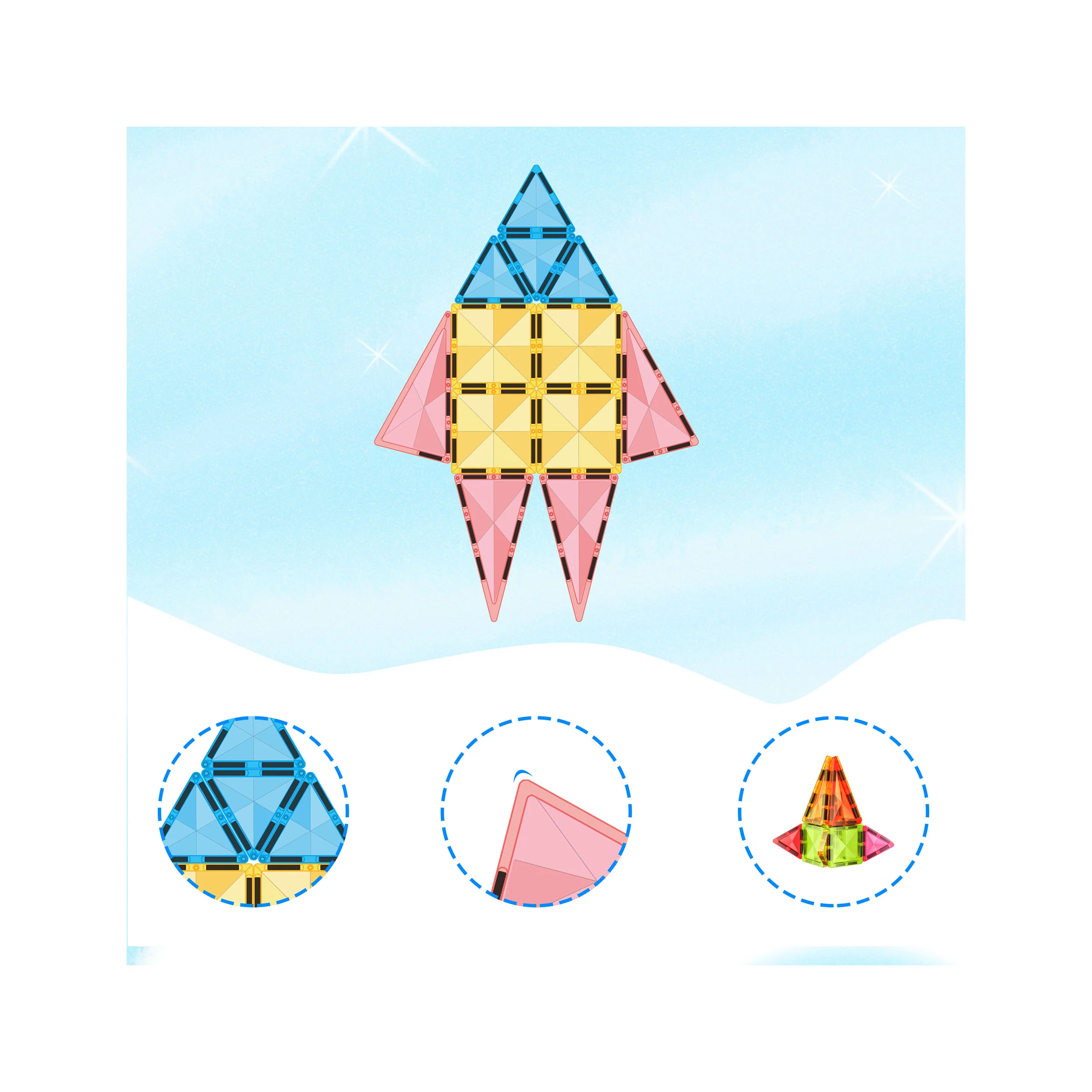 EverPlay 12pc Magnet Tiles Building Block Travel Set - Image 6