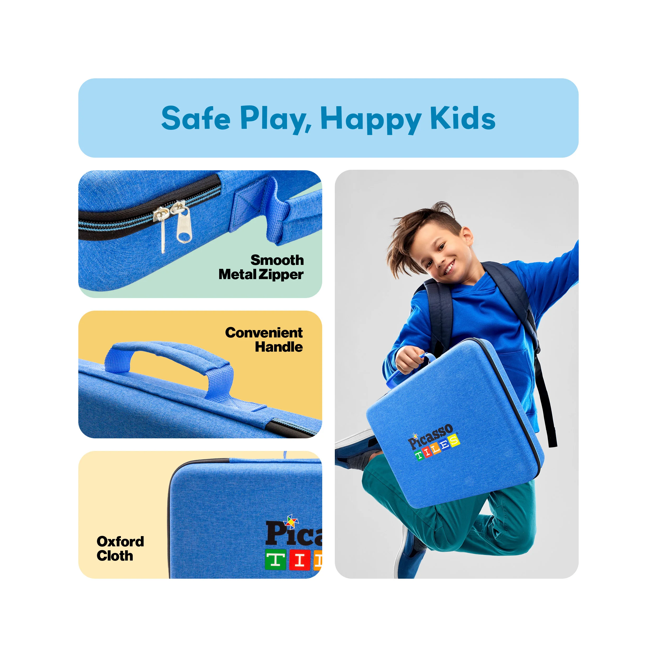 PicassoTiles Magnetic Tiles Storage Water Resistant Medium Toy Case - Image 5