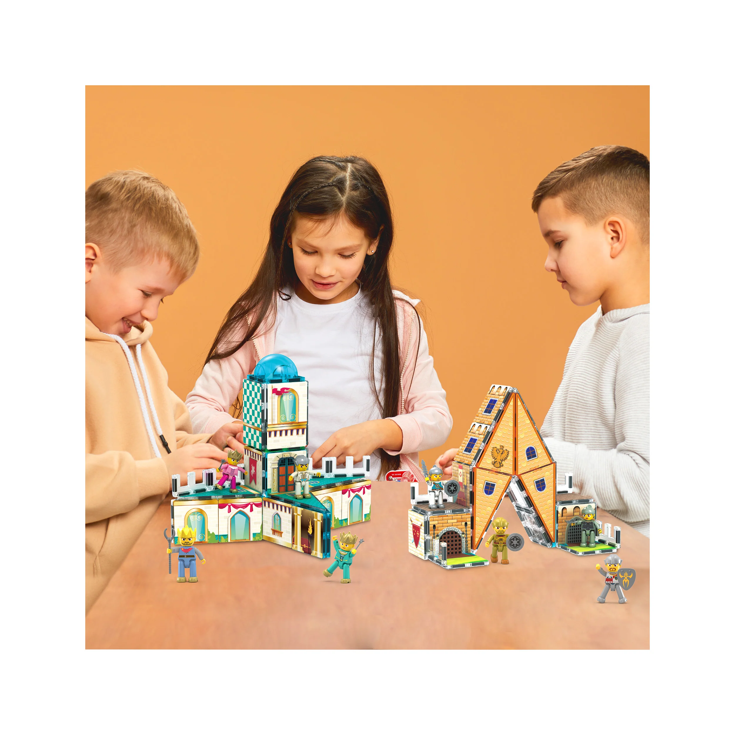 PicassoTiles 2-in-1 Magnetic Tile Castle Themed Adventure Set - Image 2