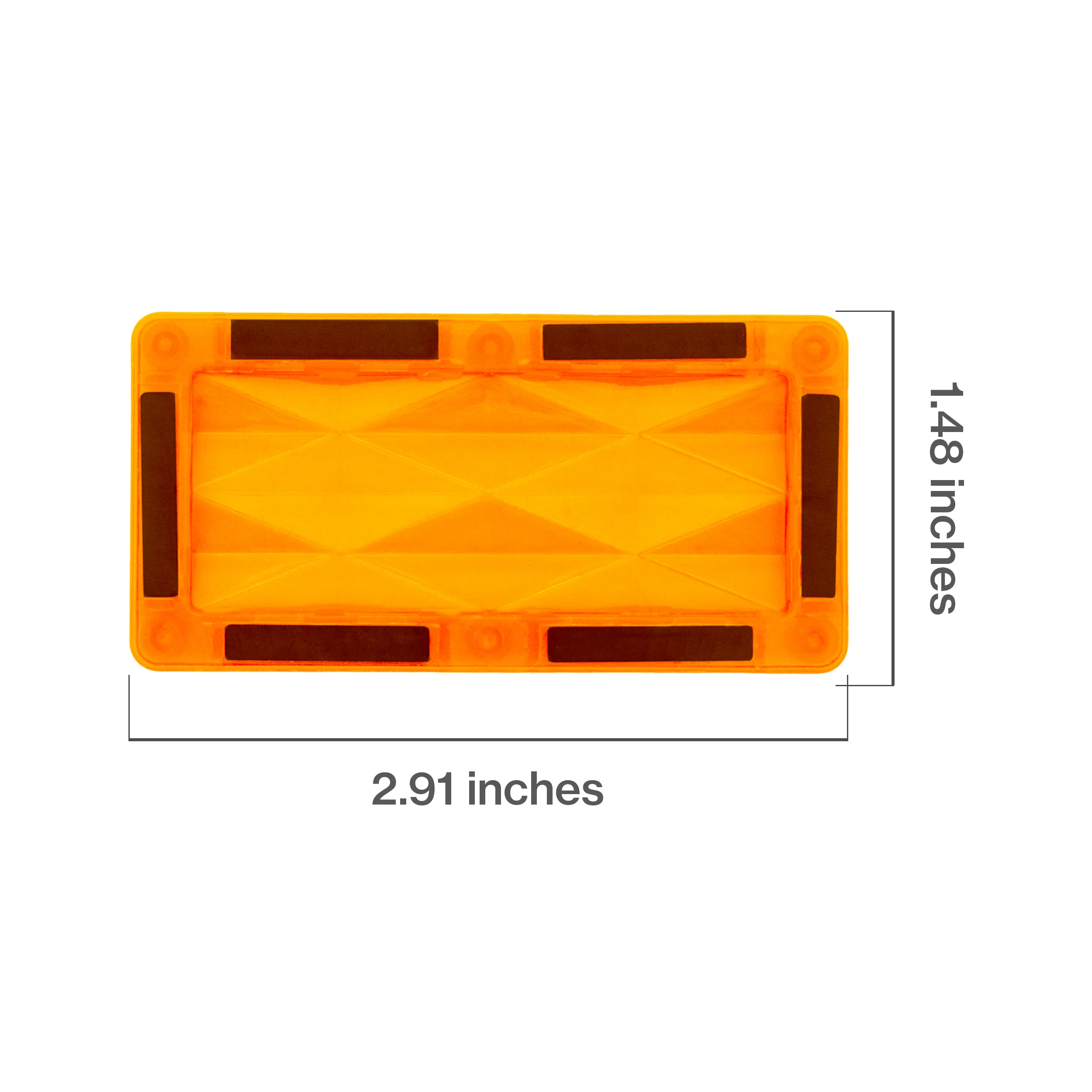 PicassoTiles 4 Piece Orange Rectangle Prism Surface Magnet Tiles - Image 2