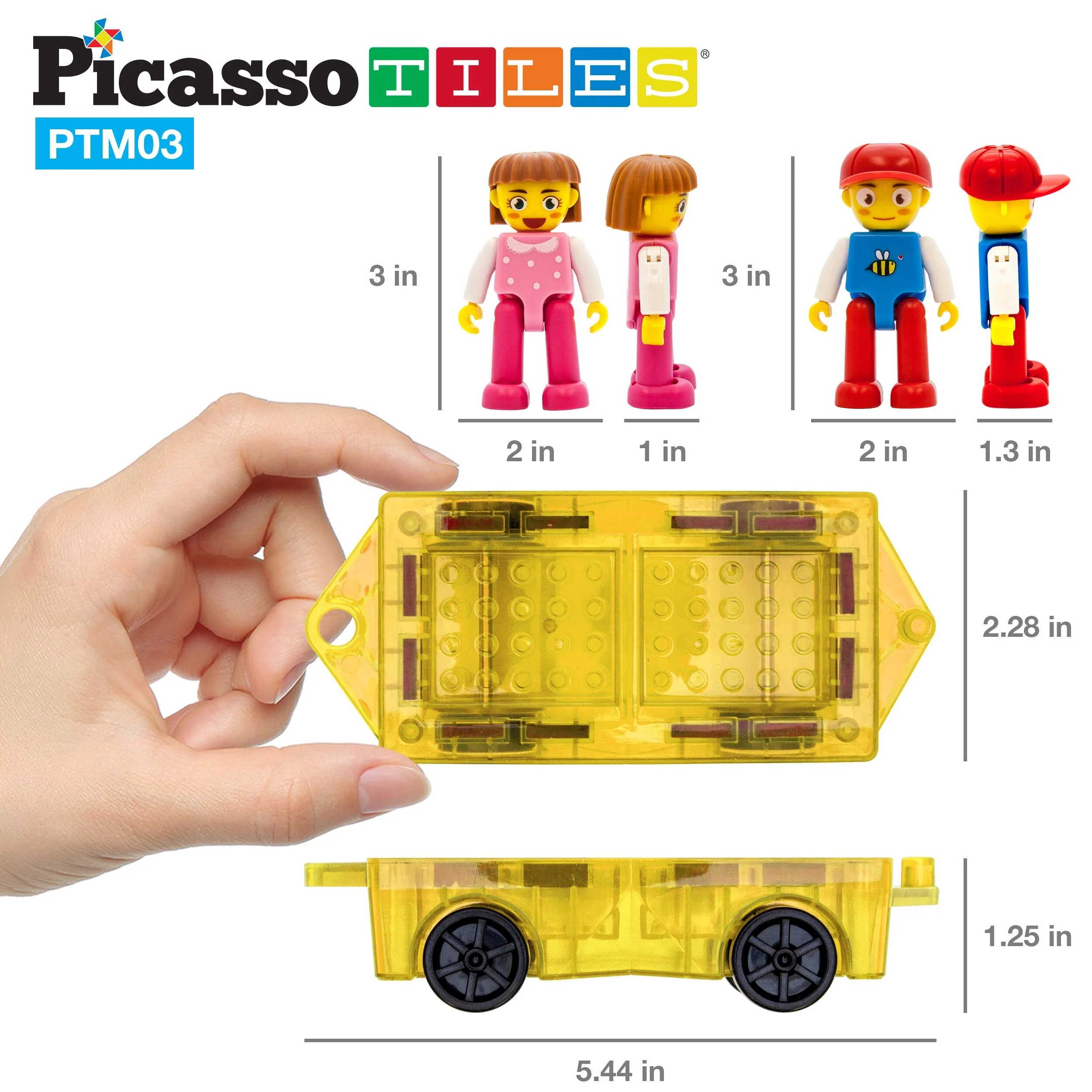 PicassoTiles Mini Car & 2 Character Set - Image 3
