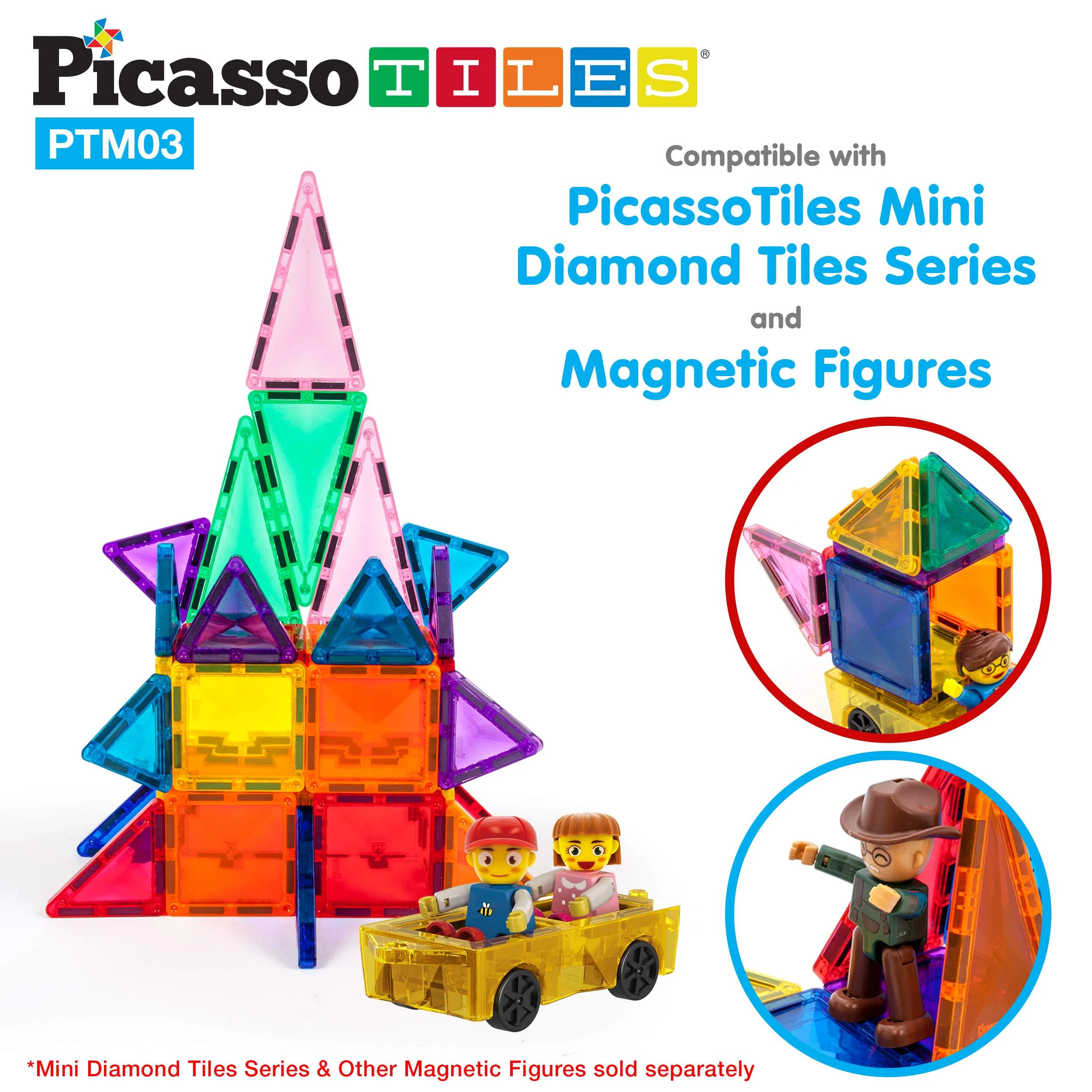 PicassoTiles Mini Car & 2 Character Set - Image 4