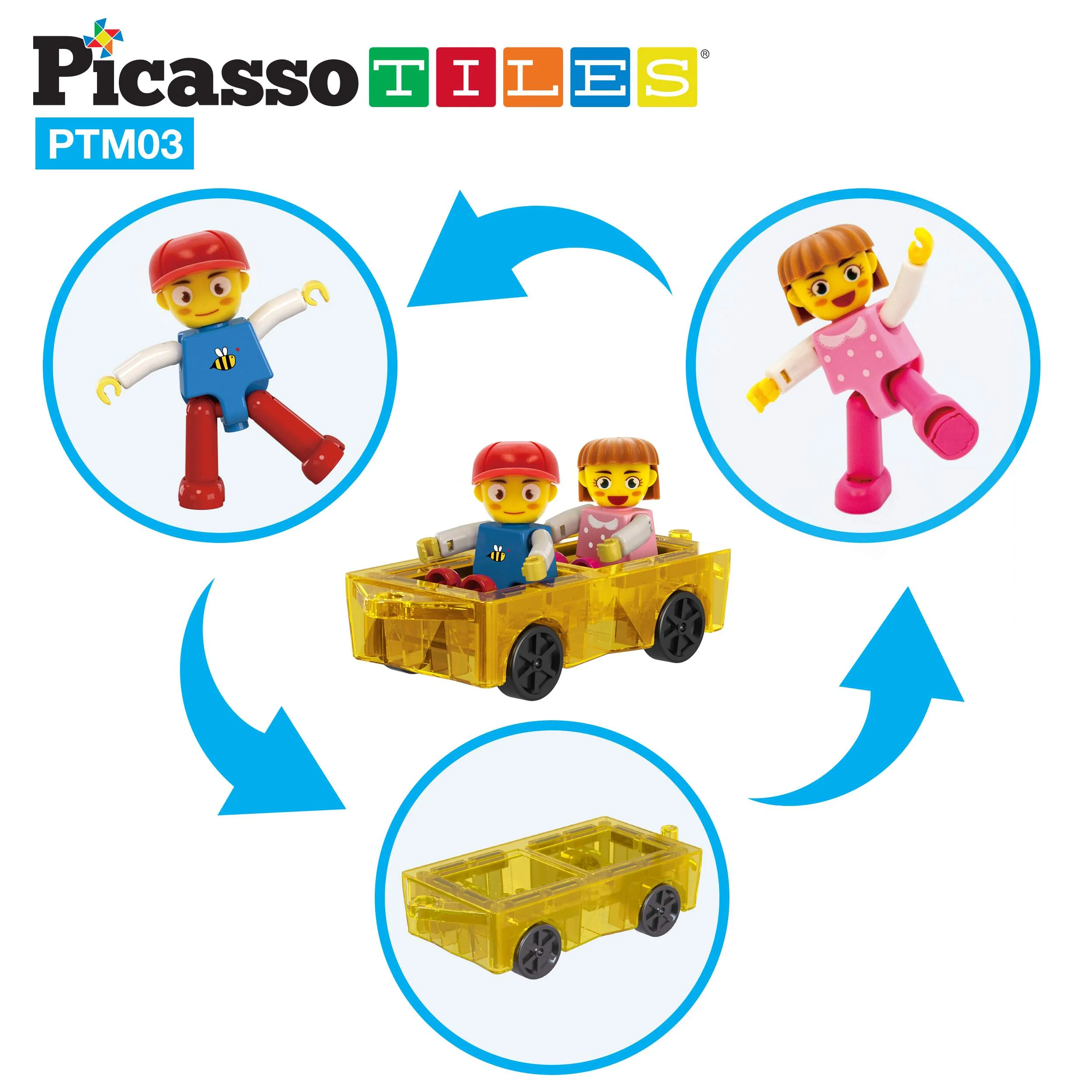 PicassoTiles Mini Car & 2 Character Set - Image 6
