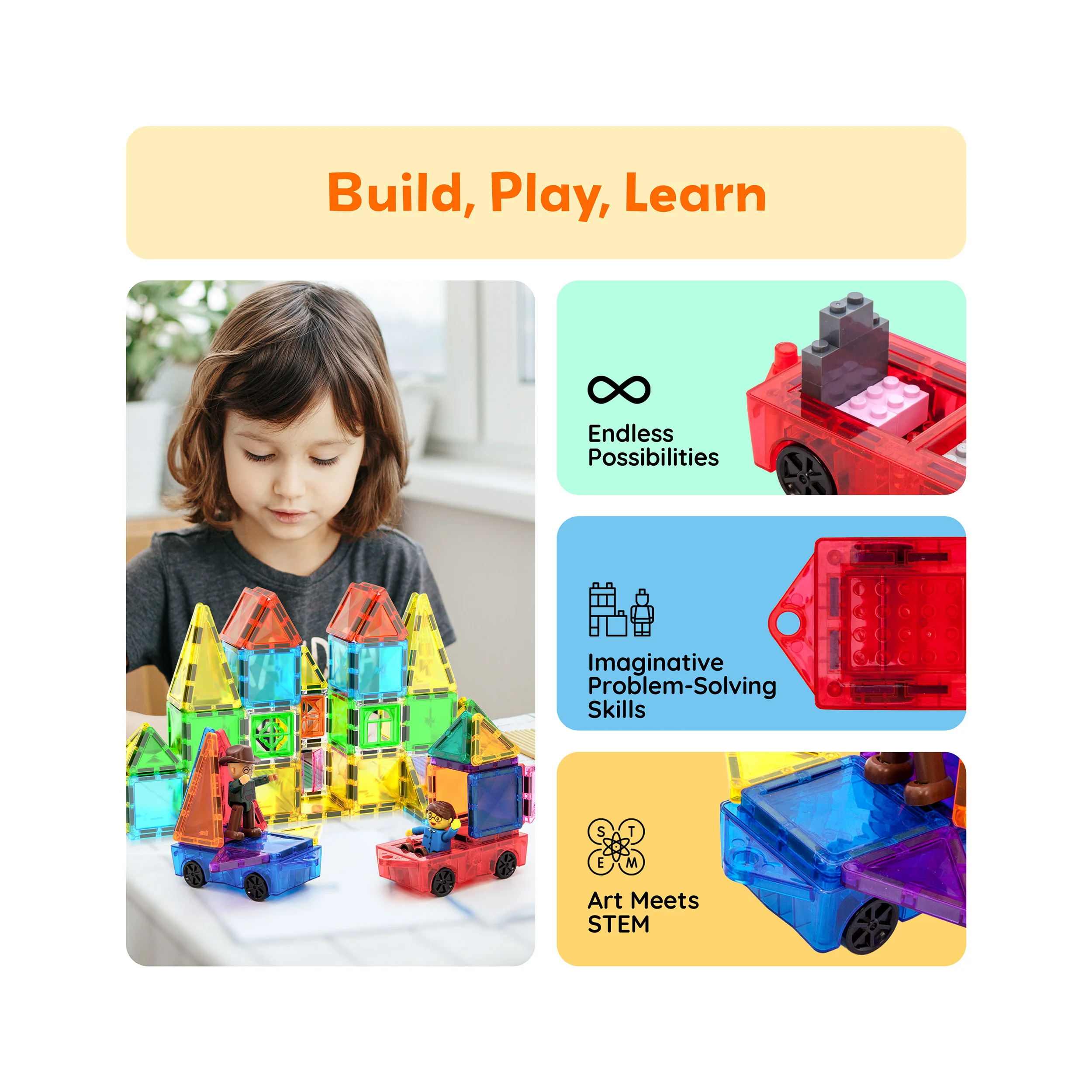 PicassoTiles Mini Car Truck 2pc Set - Image 4