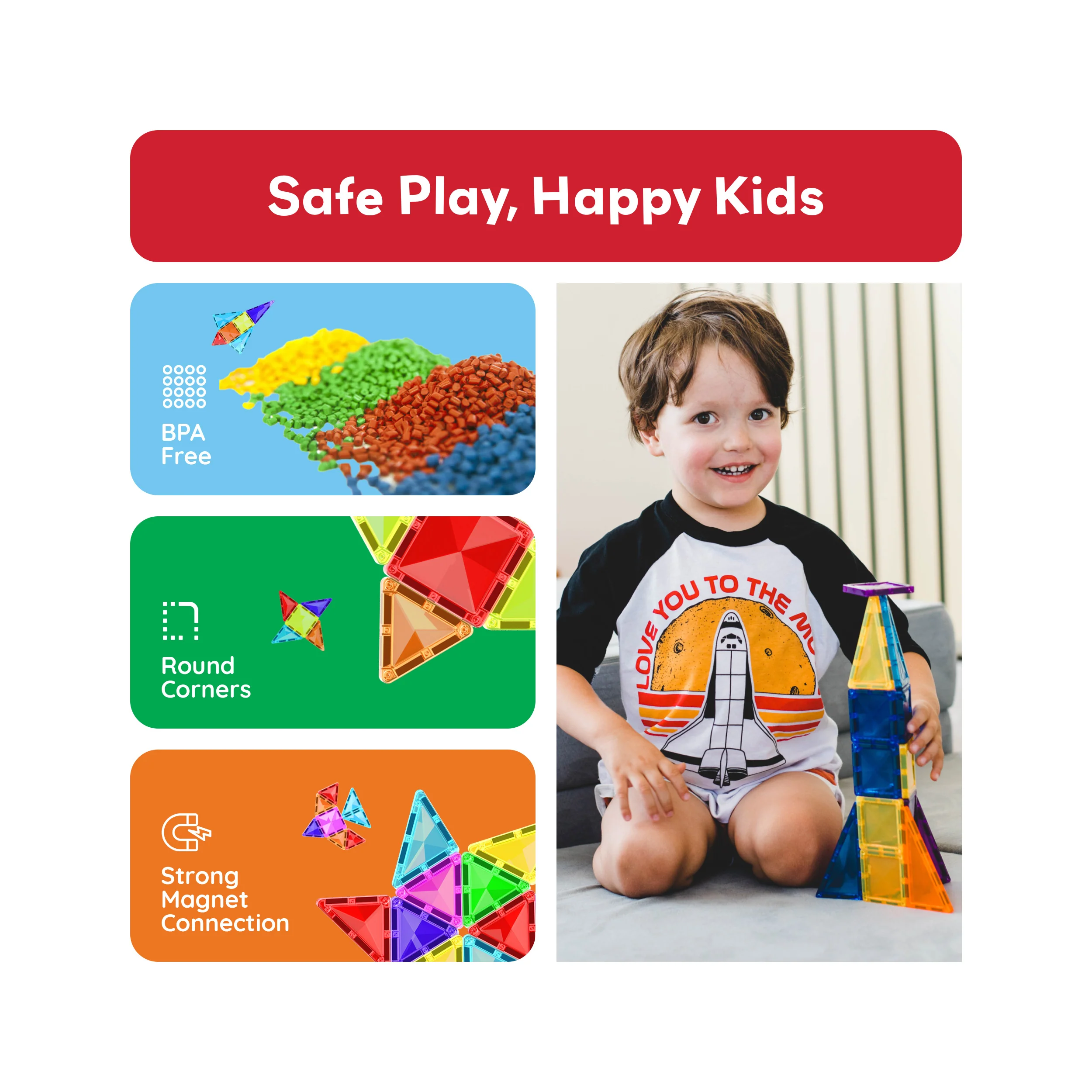 PicassoTiles 60 Piece Magnetic Building Set - Travel Sized - Image 5