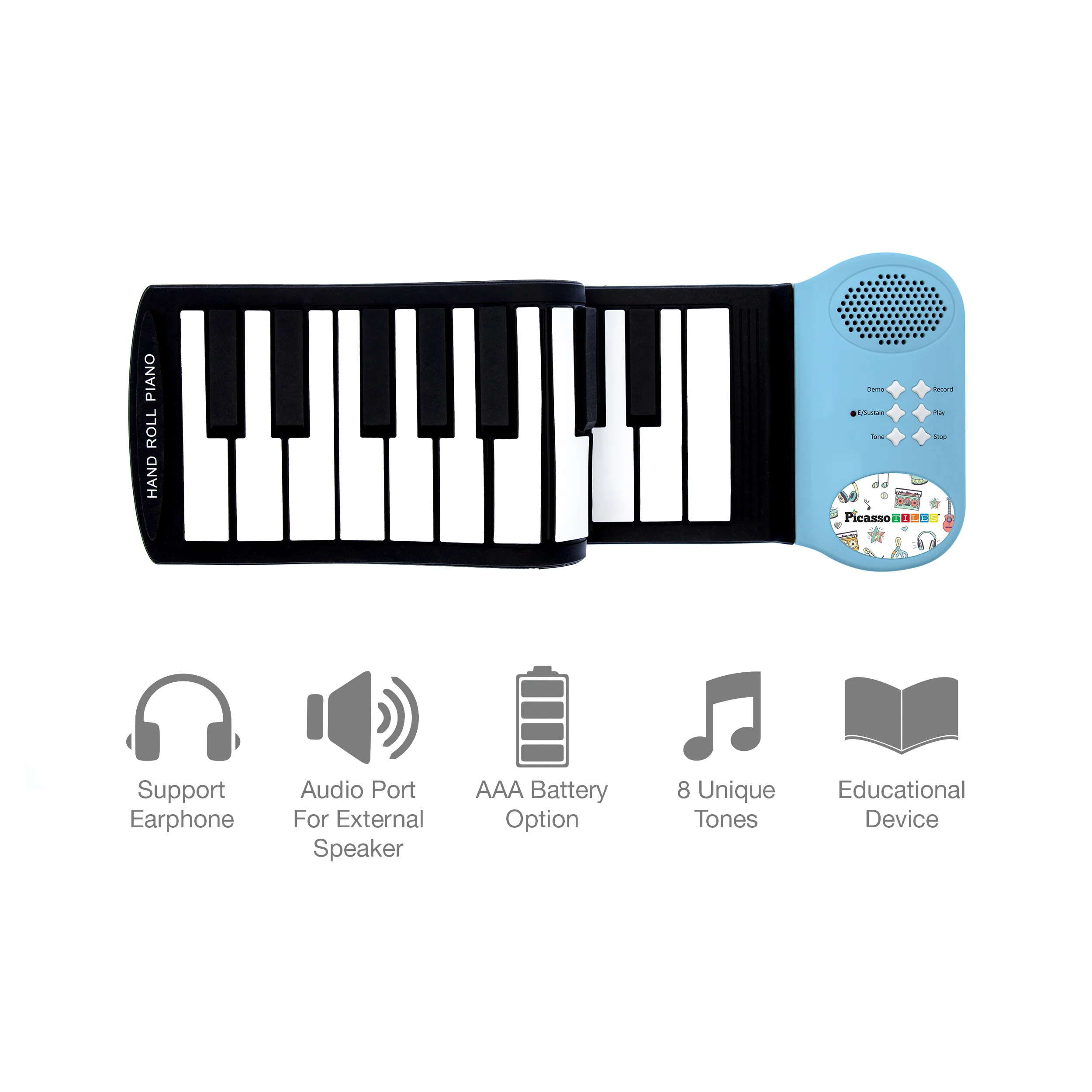 PicassoTiles Roll Up Piano Keyboard