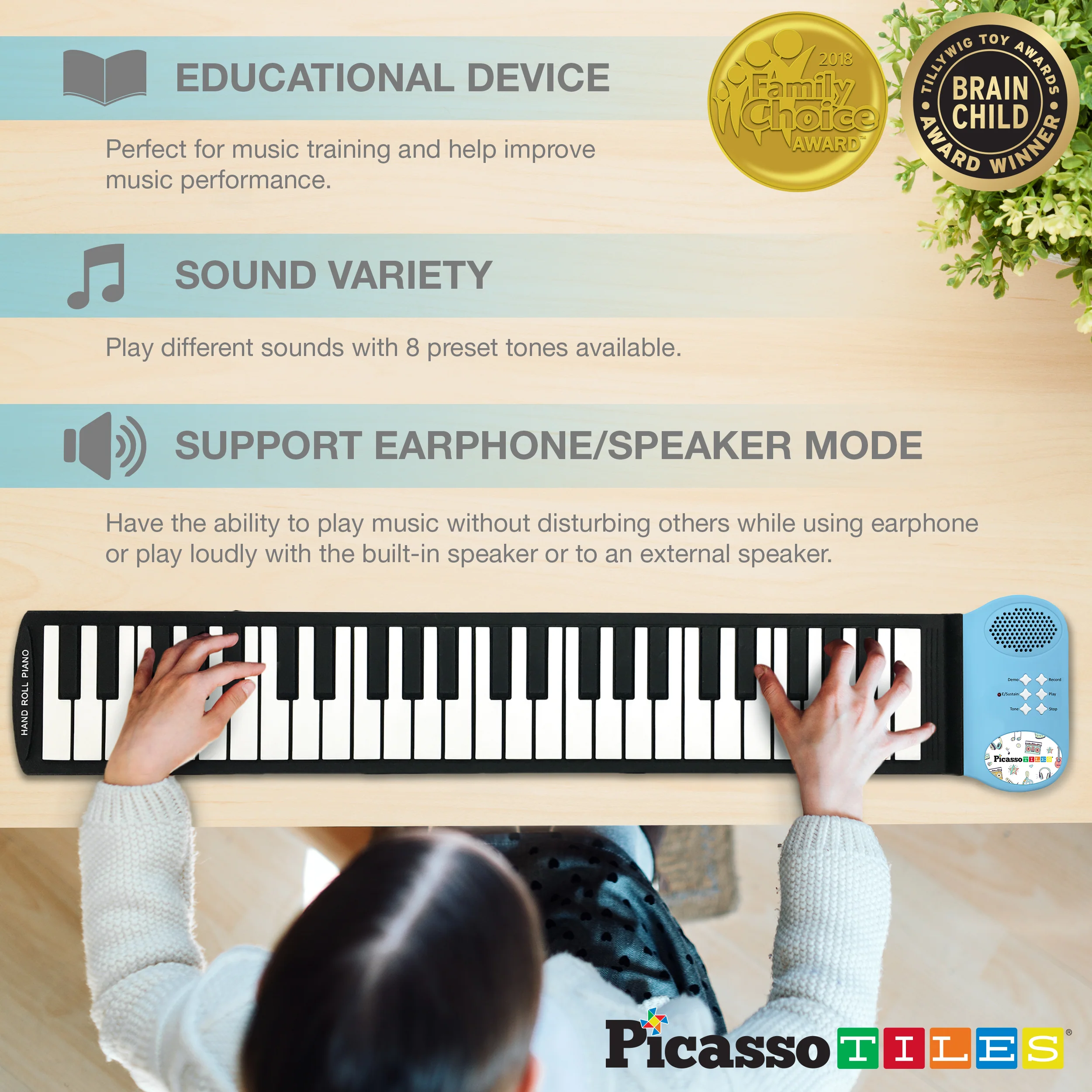 PicassoTiles Roll Up Piano Keyboard - Image 3