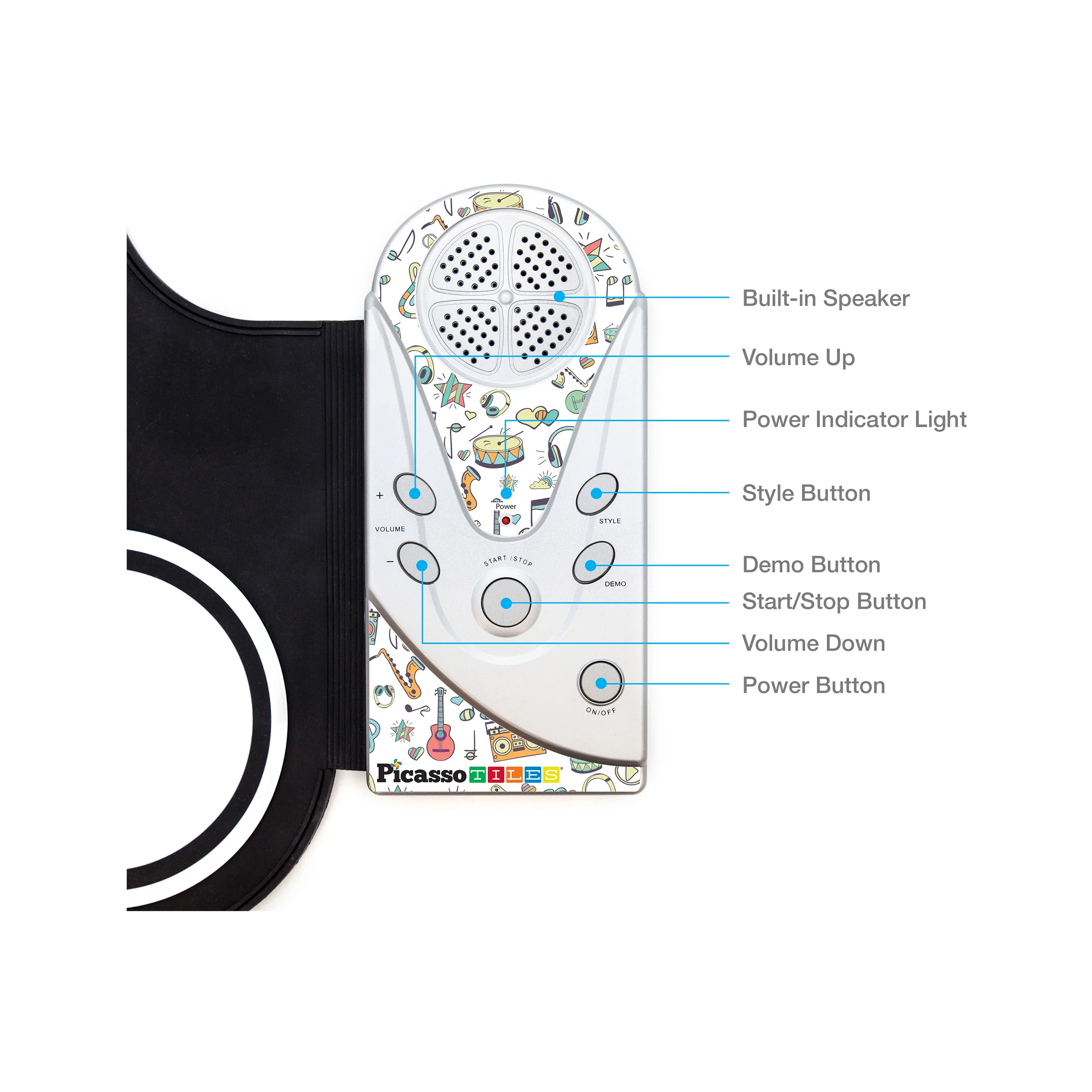 PicassoTiles Flexible Roll-Up Educational Electronic Drum Kit - Image 4