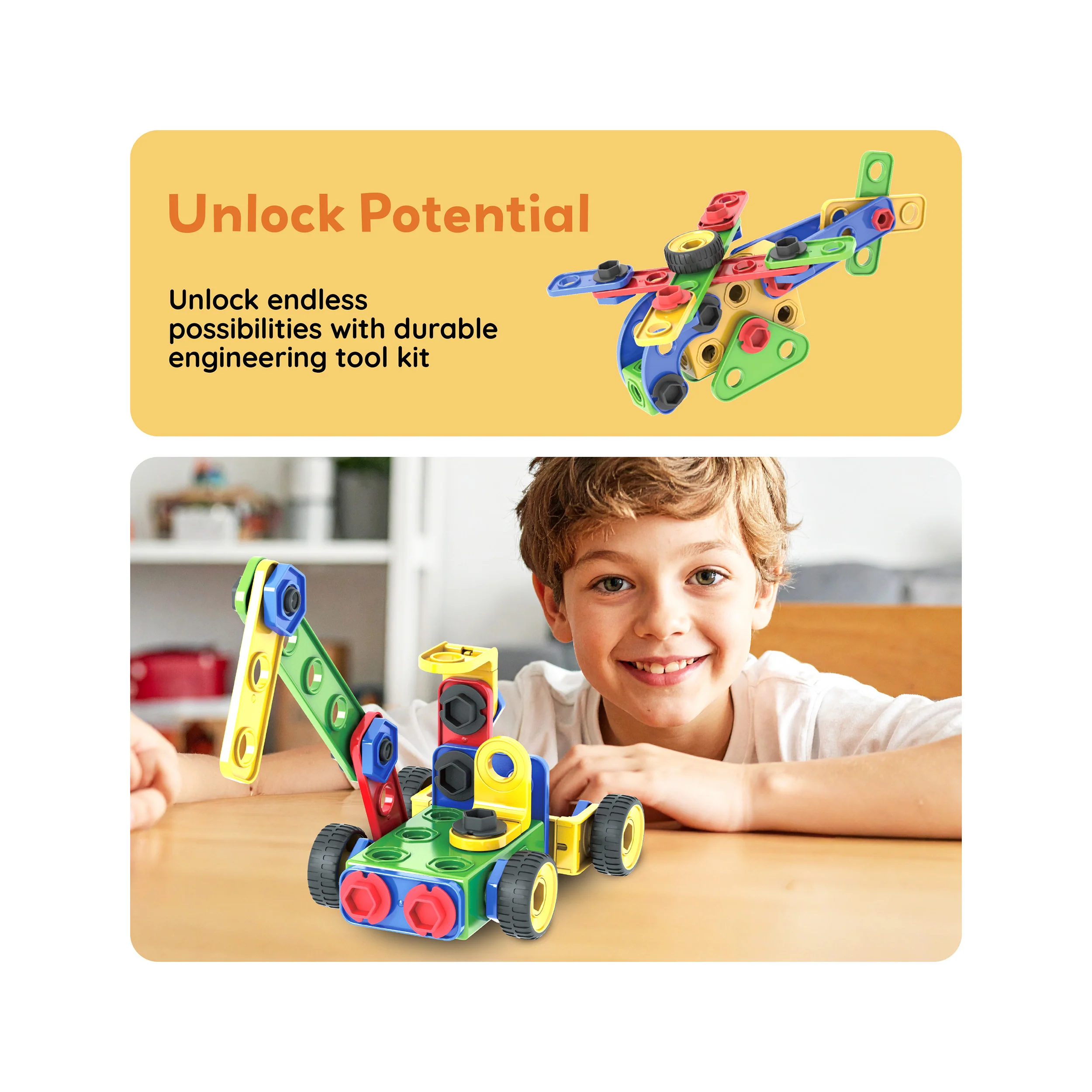 PicassoTiles 152pc Engineering Construction Set with Power Drill - Image 7