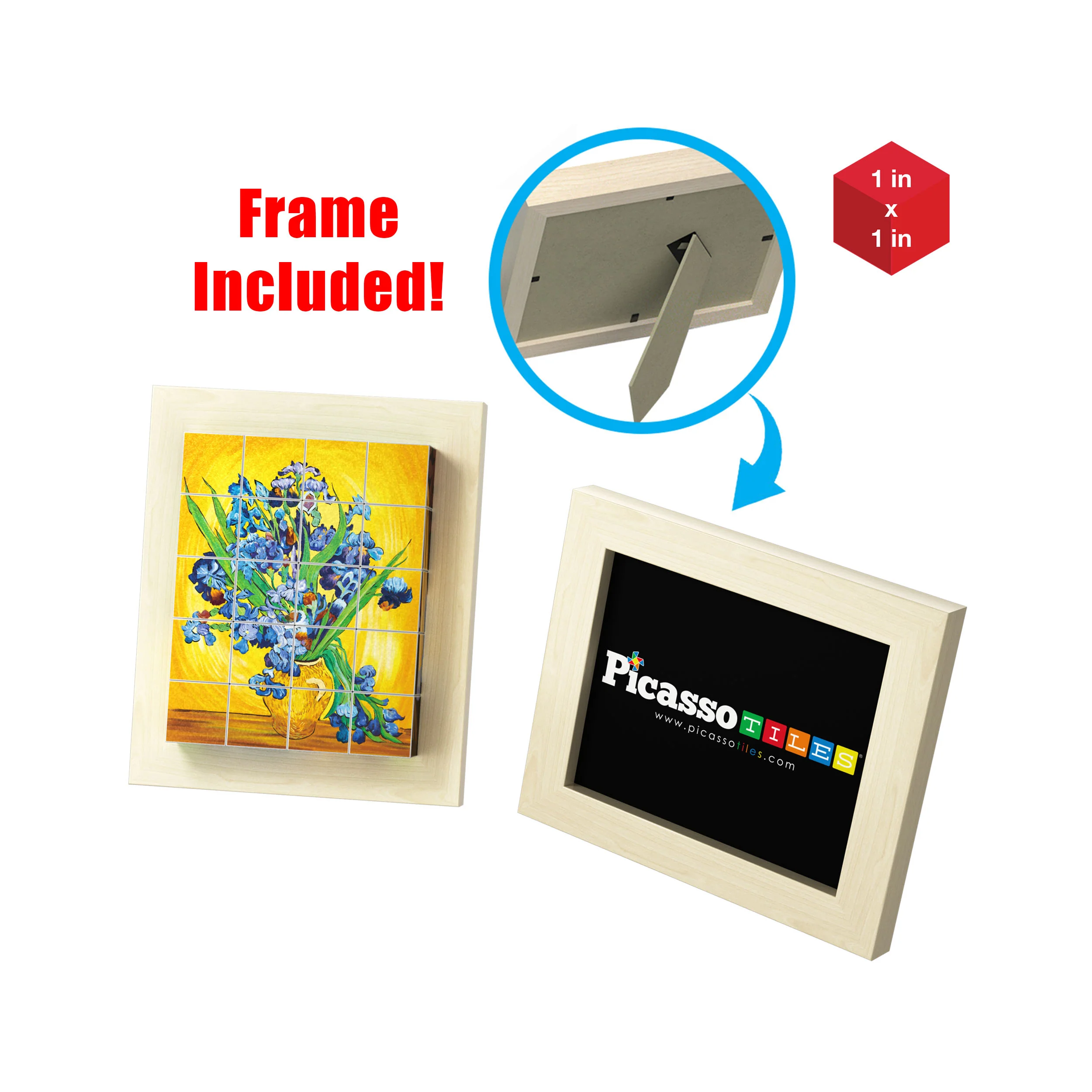 PicassoTiles 20pc 1" Magnetic Puzzle Cubes World Famous Paintings Set - Image 5