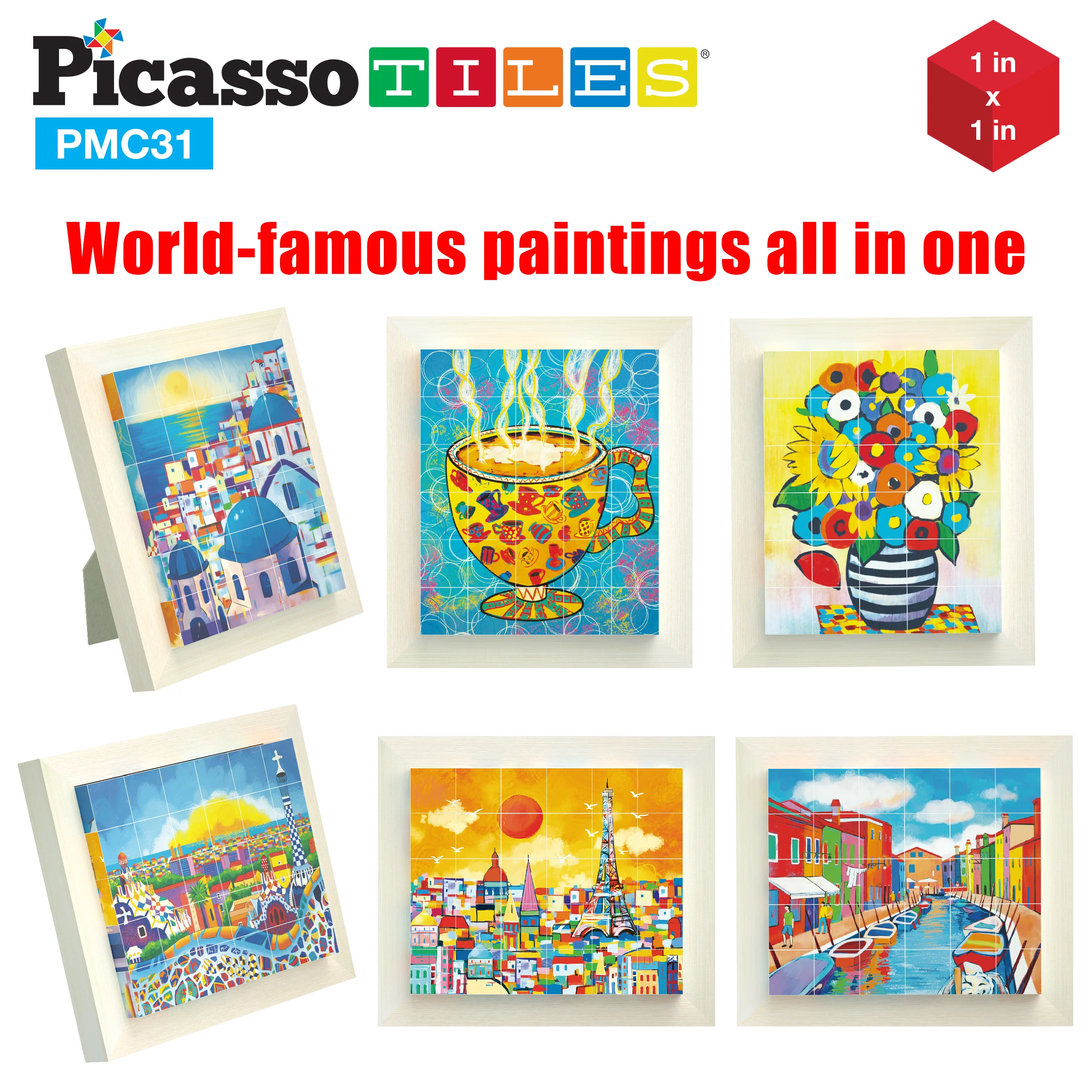 PicassoTiles Magnet Puzzle Cubes Famous Paintings with Free Frame Stand - Image 3