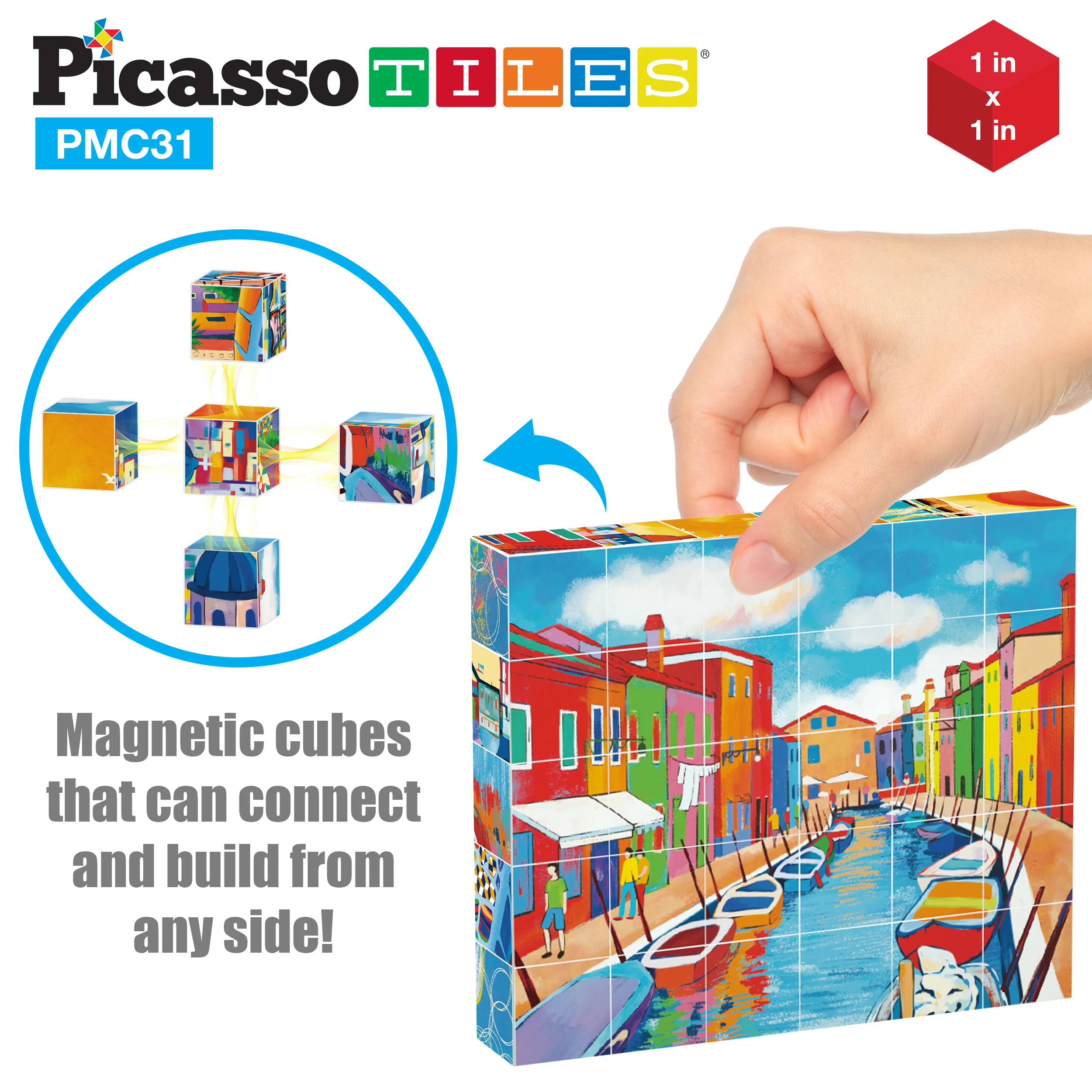PicassoTiles Magnet Puzzle Cubes Famous Paintings with Free Frame Stand - Image 6