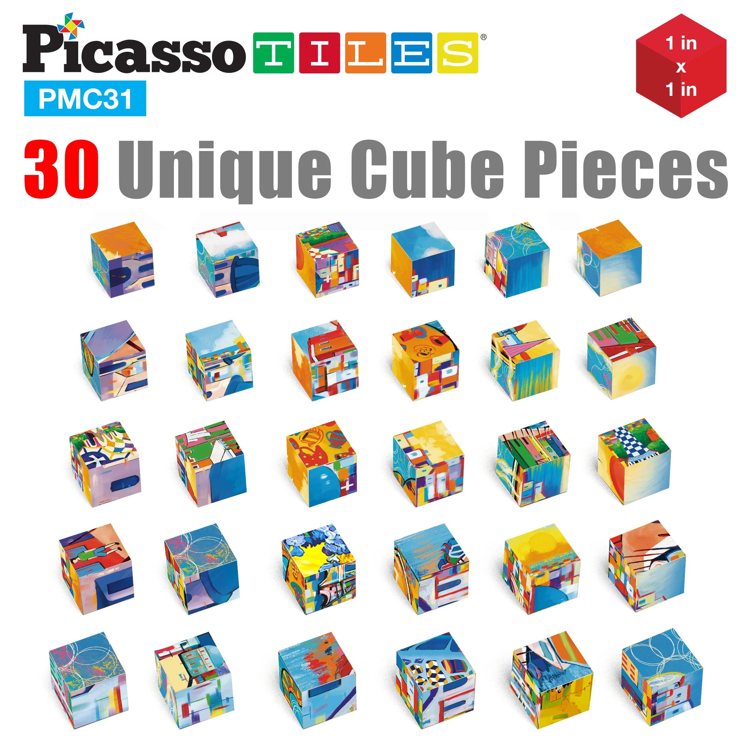 PicassoTiles Magnet Puzzle Cubes Famous Paintings with Free Frame Stand - Image 7