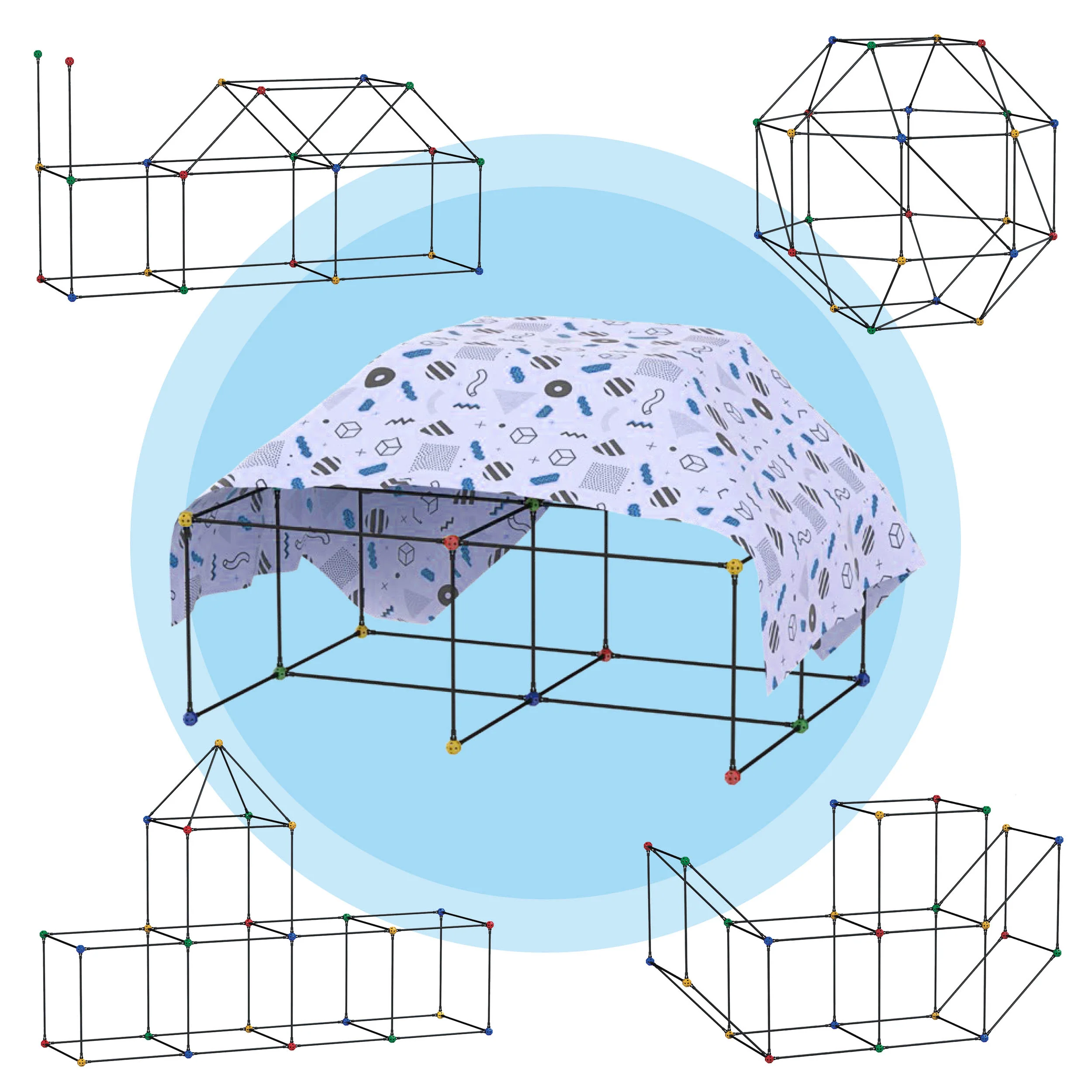 PicassoTiles 100 Piece Fort Building Kit - Image 6
