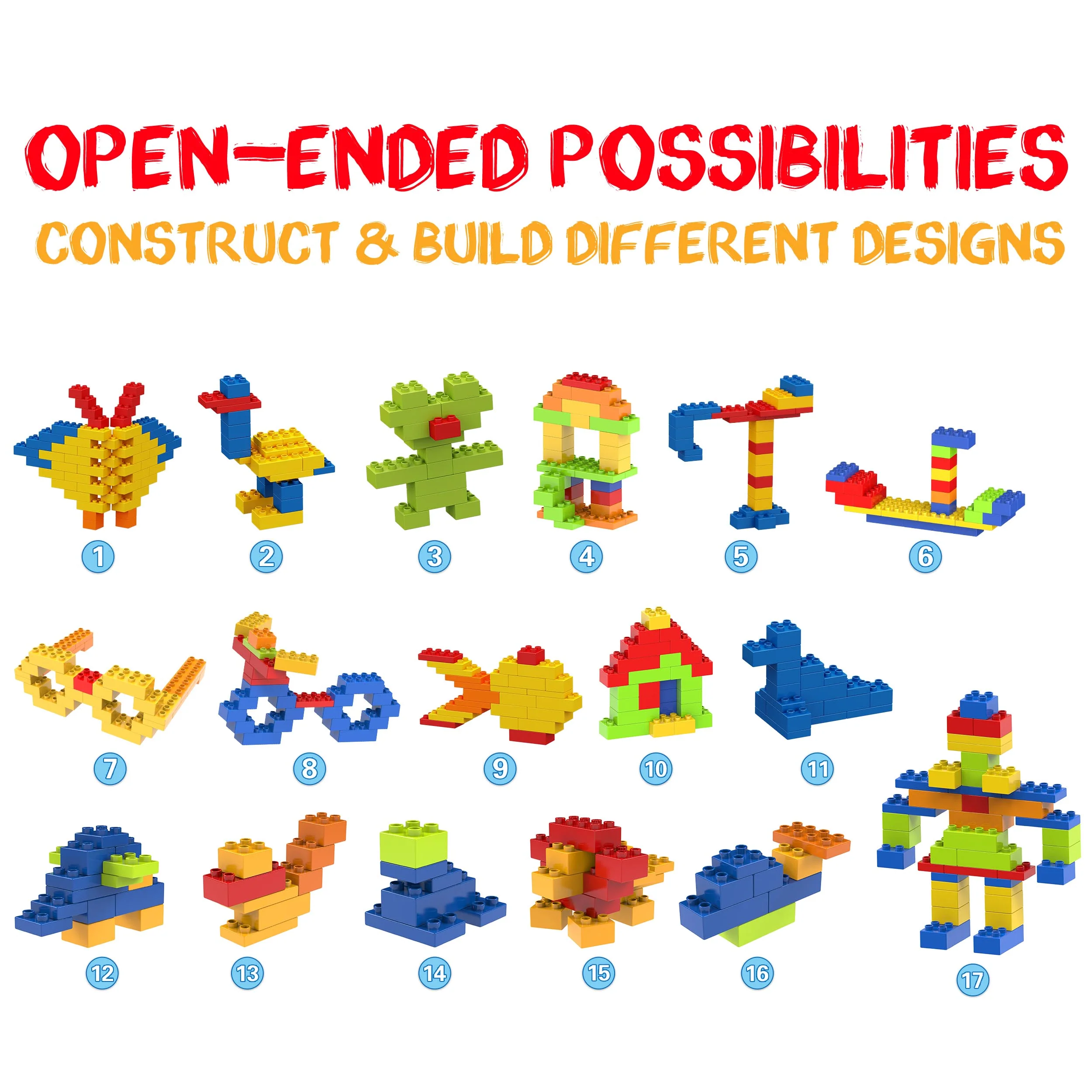 PicassoTiles Large Colorful Brick Building Block 100 Piece Kit - Image 7