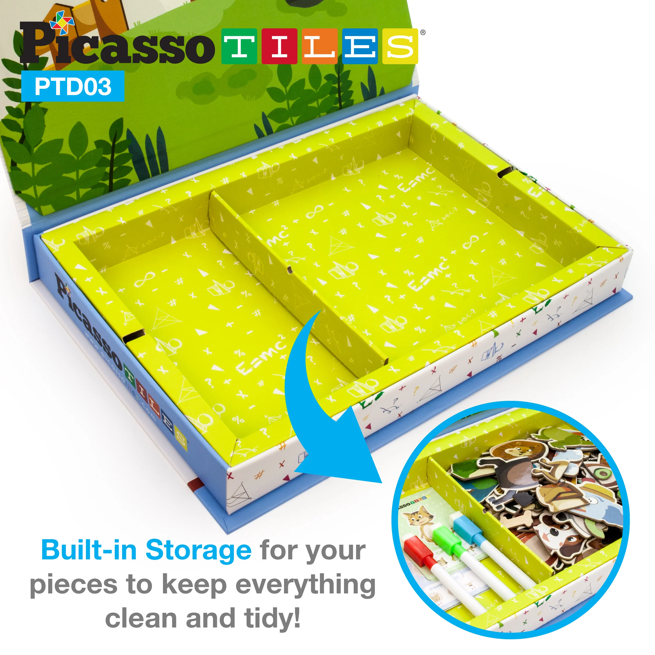 Picassotiles 112 Piece Magnetic Mix and Match Animal Drawing Board Set - Image 4