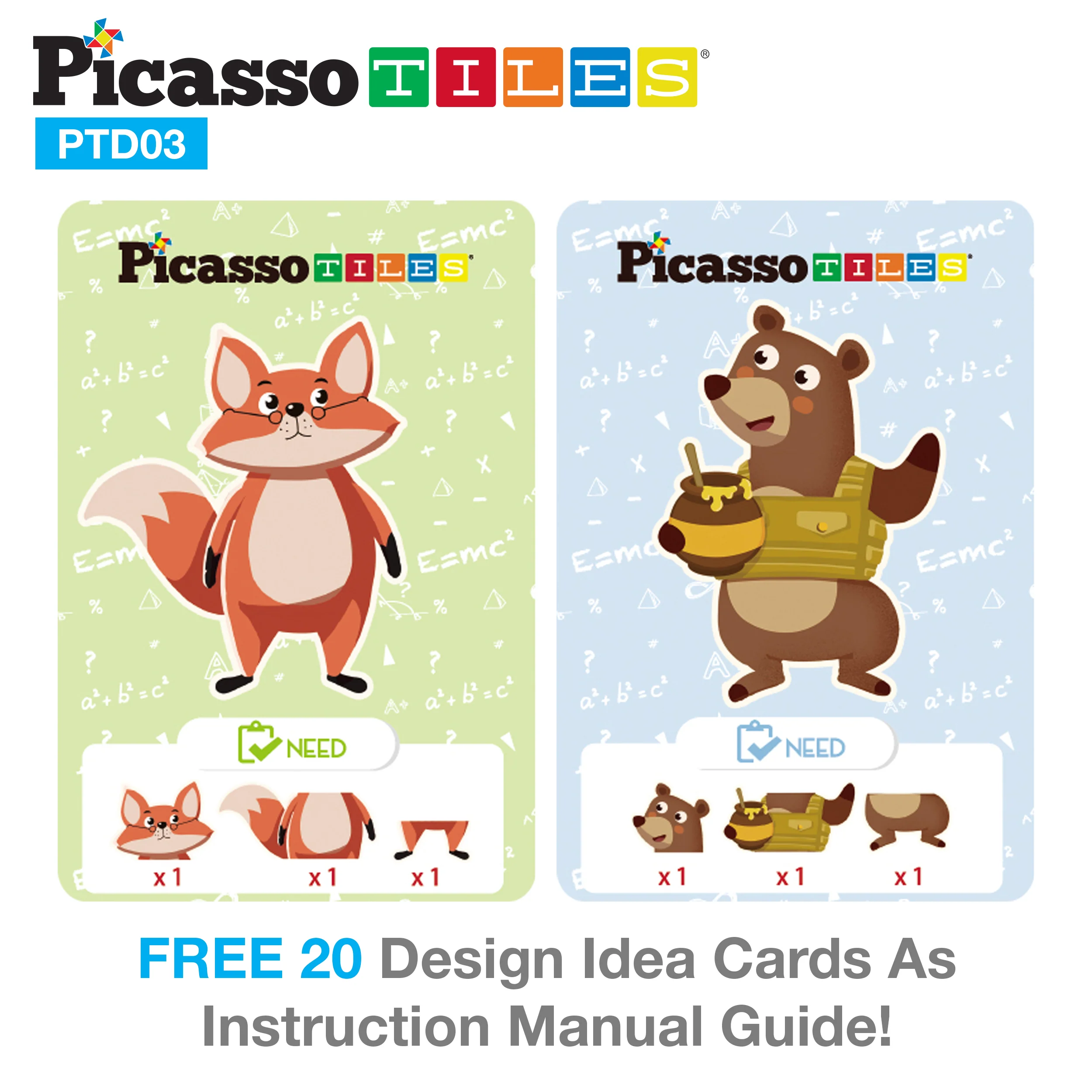 Picassotiles 112 Piece Magnetic Mix and Match Animal Drawing Board Set - Image 5