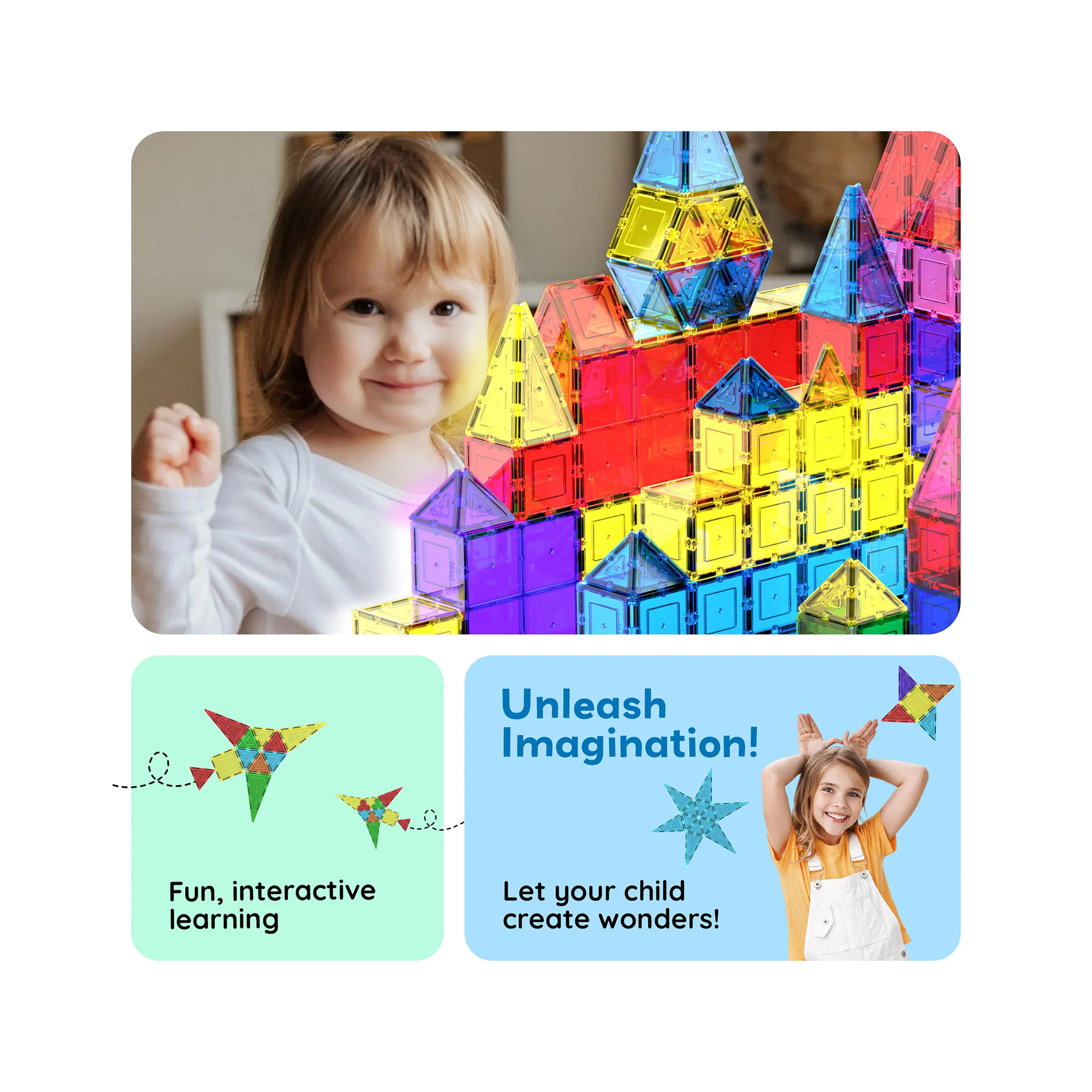 PicassoTiles Classic Starter Set Magnetic Tile Building Toy (100 Pieces) - Image 5