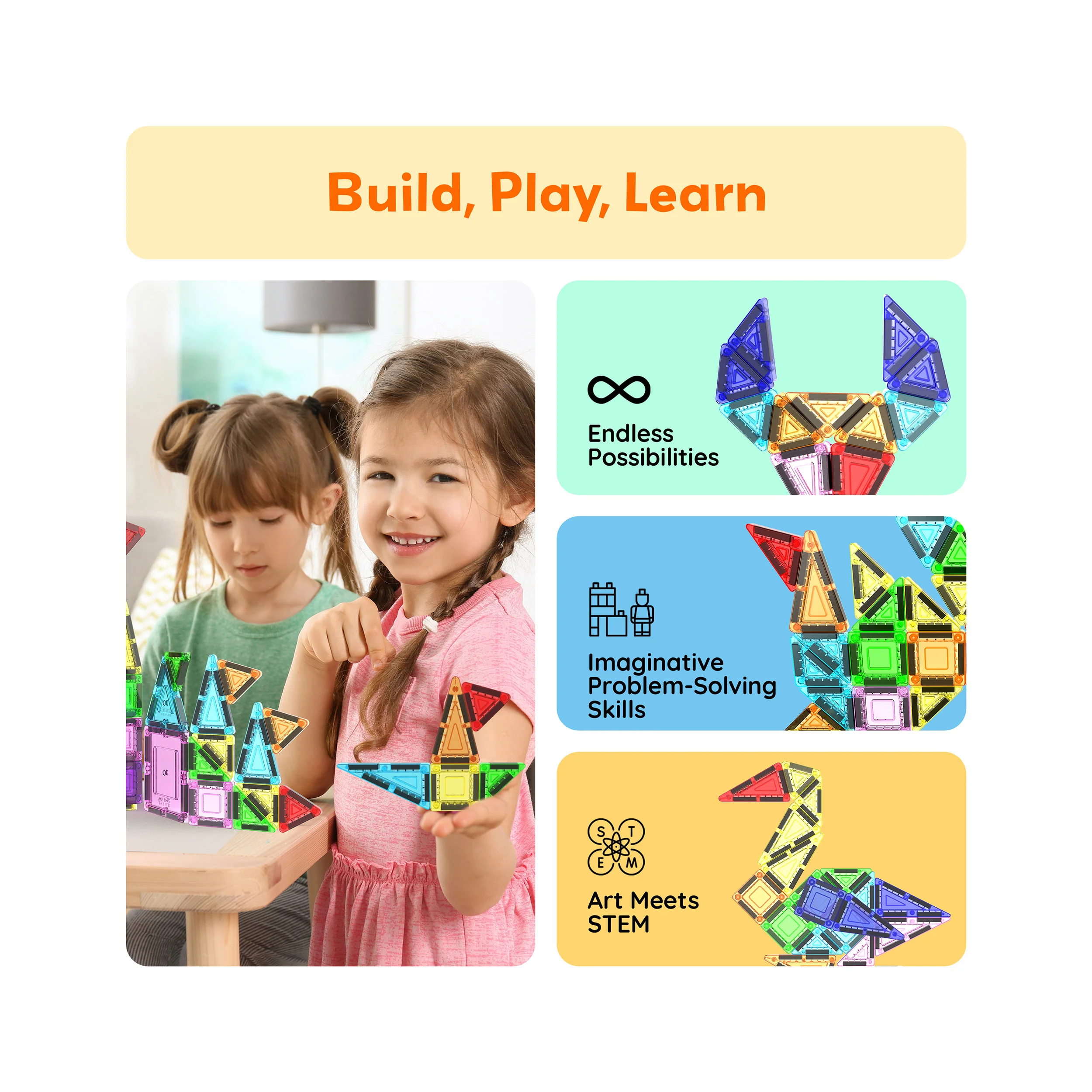PicassoTiles 100pc Nano Magnetic Building Tiles Construction Travel Set - Image 4
