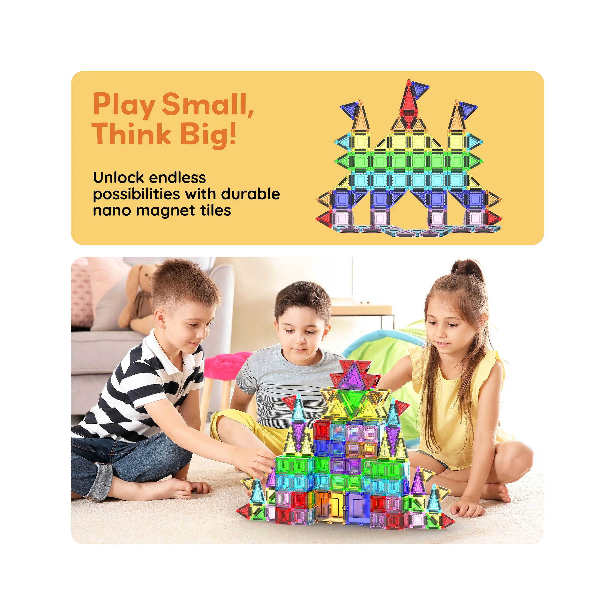 PicassoTiles 100pc Nano Magnetic Building Tiles Construction Travel Set - Image 7