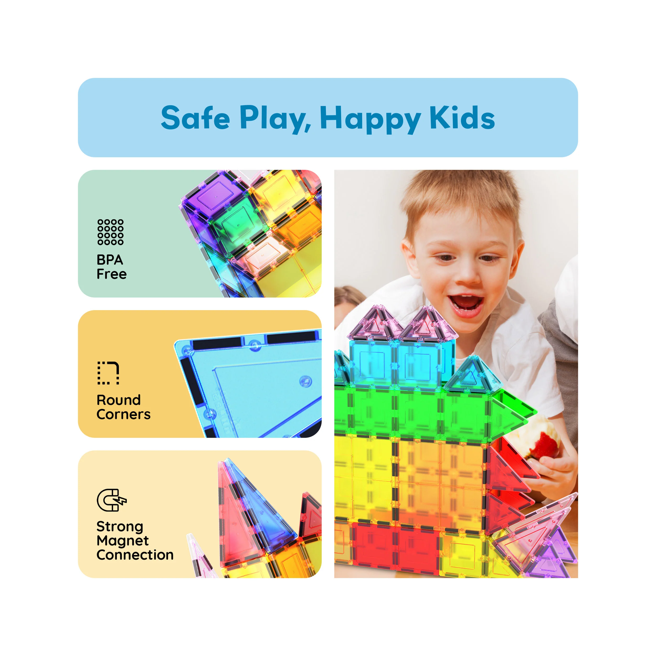 PicassoTiles 101pc Magnetic Tile Classic Building Blocks - Image 6