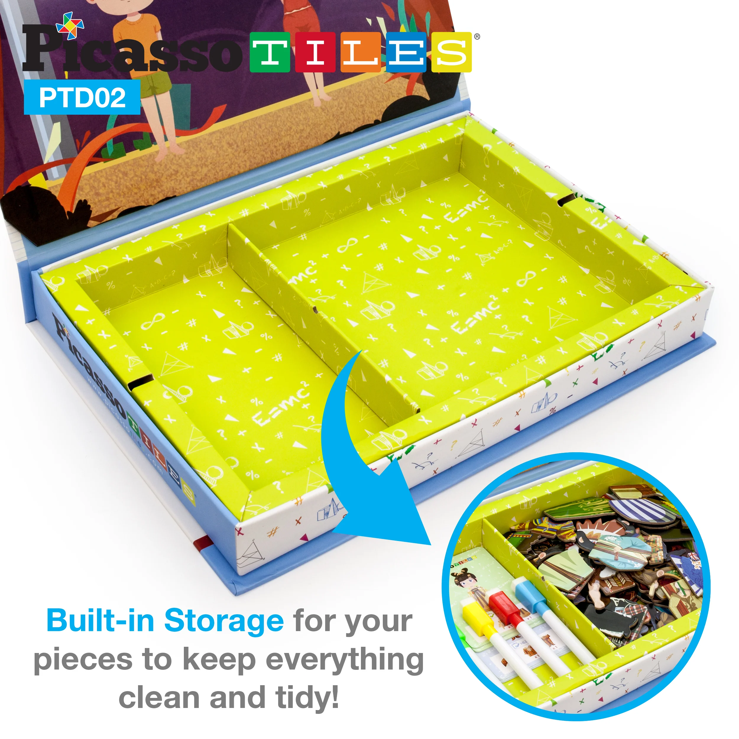 PicassoTiles 115pc Kids Magnetic Face-Board Dress Up Puzzle Book - Image 4