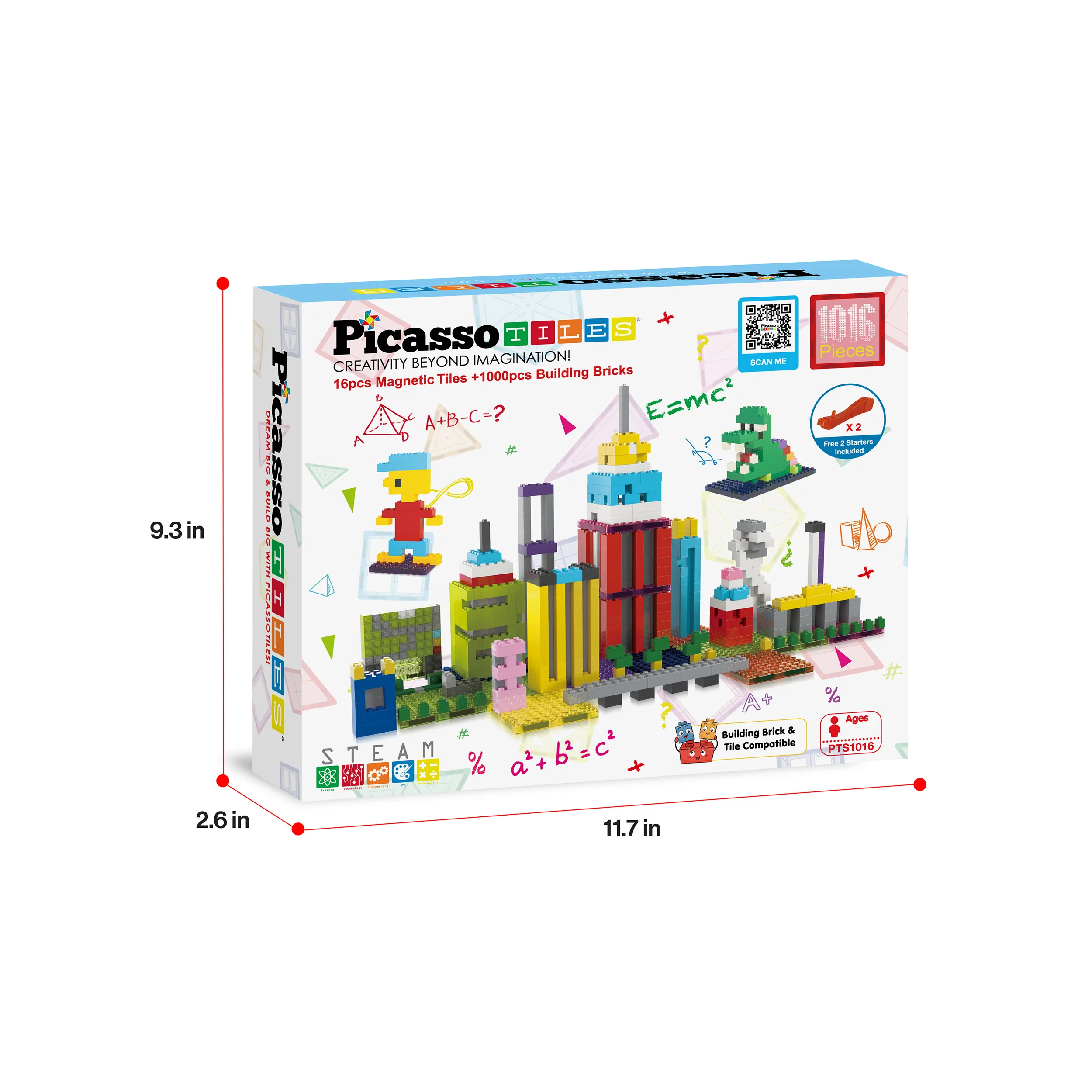 PicassoTiles 1016pc Magnetic Brick and Tiles Combo Set - Image 9