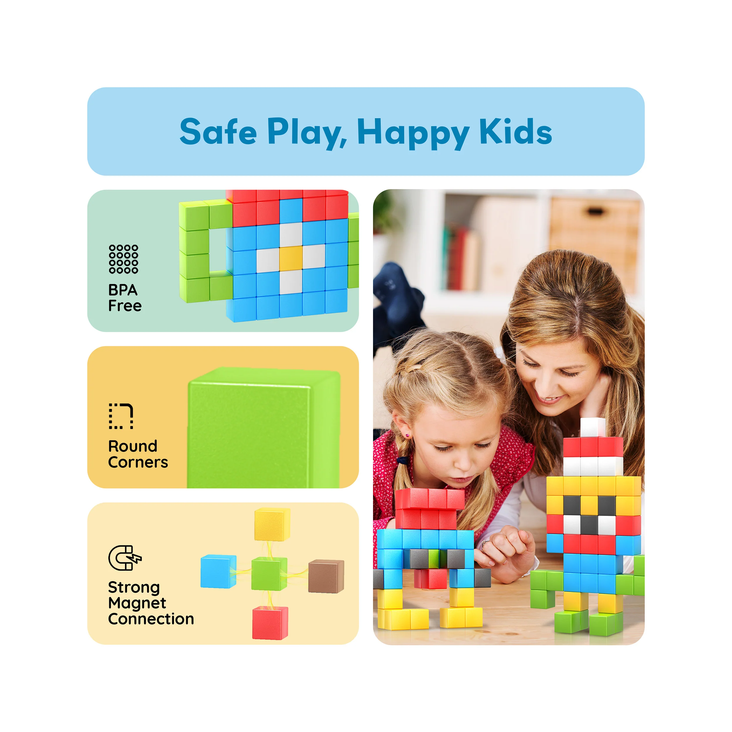 PicassoTiles 102pc Mini Pixel Puzzle Cube Set - Image 6