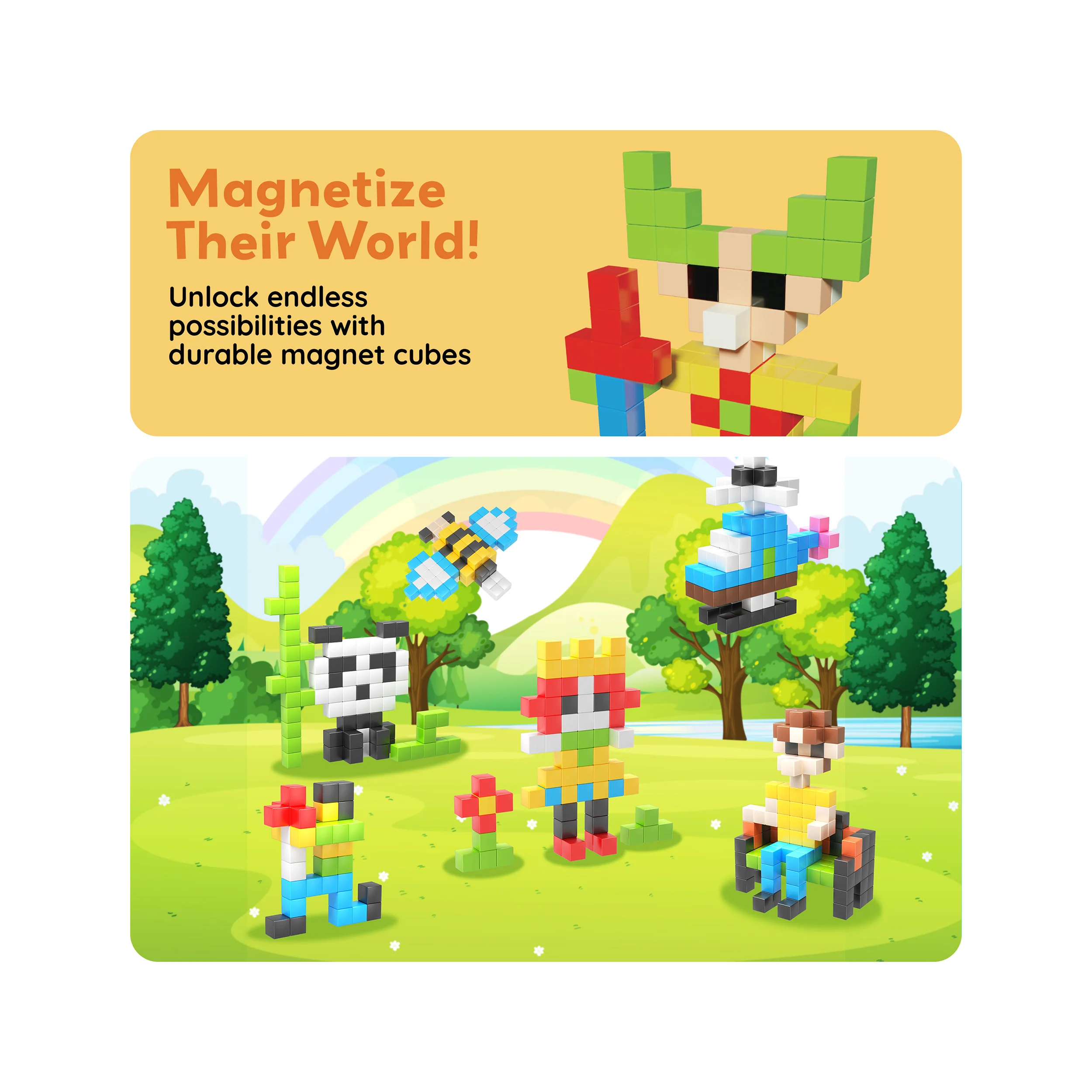 PicassoTiles 102pc Mini Pixel Puzzle Cube Set - Image 7