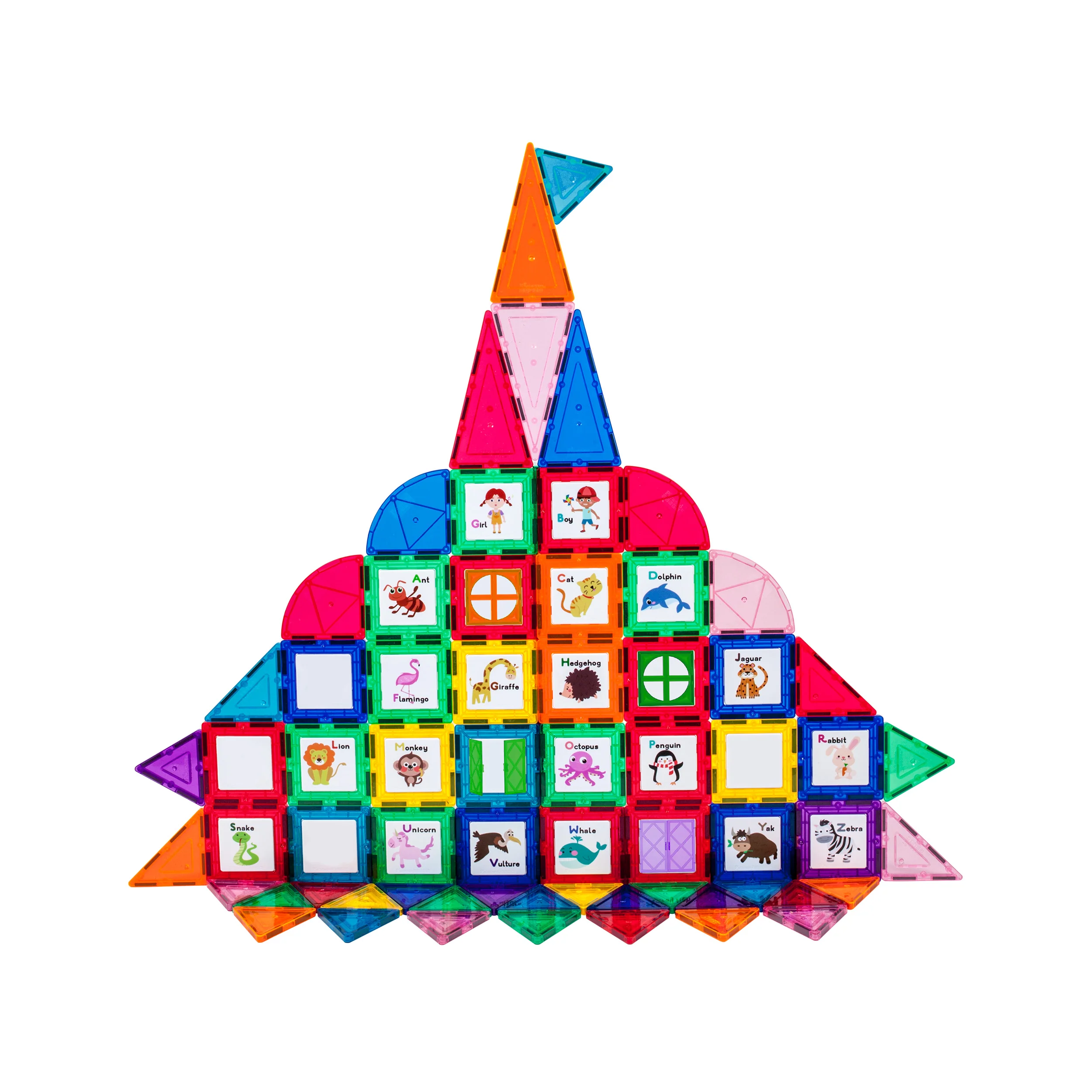 PicassoTiles 102 Piece Magnetic Building Tile Set w/Educational Artwork Graphics - Image 3